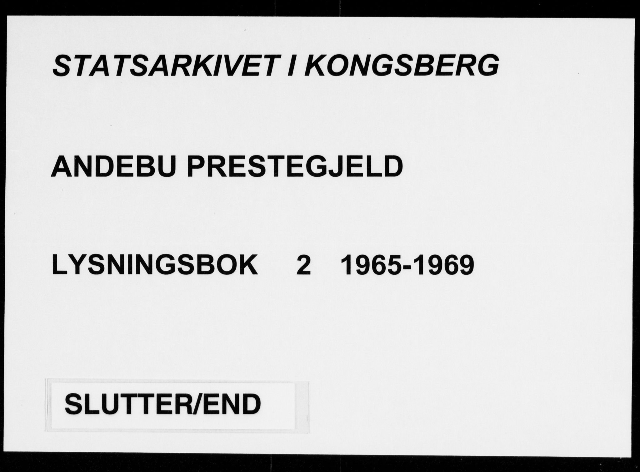 Andebu kirkebøker, AV/SAKO-A-336/H/Ha/L0002: Banns register no. 2, 1965-1969