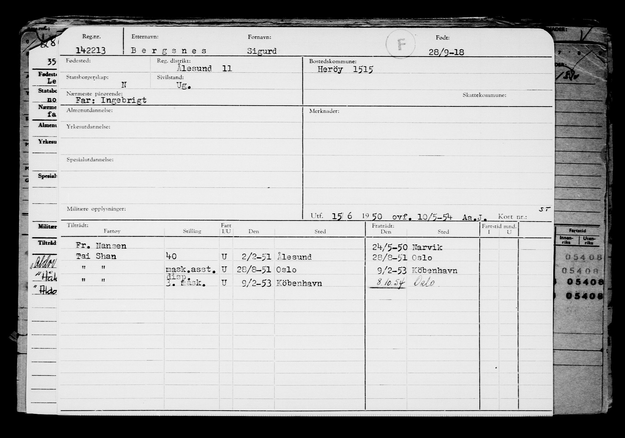 Direktoratet for sjømenn, AV/RA-S-3545/G/Gb/L0162: Hovedkort, 1918, p. 666