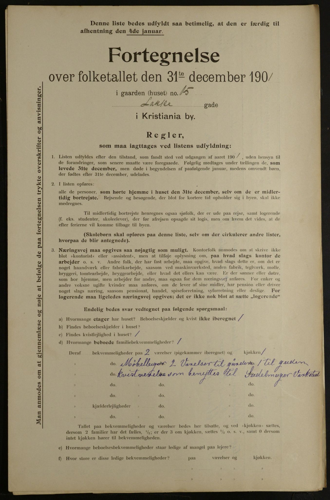 OBA, Municipal Census 1901 for Kristiania, 1901, p. 8538