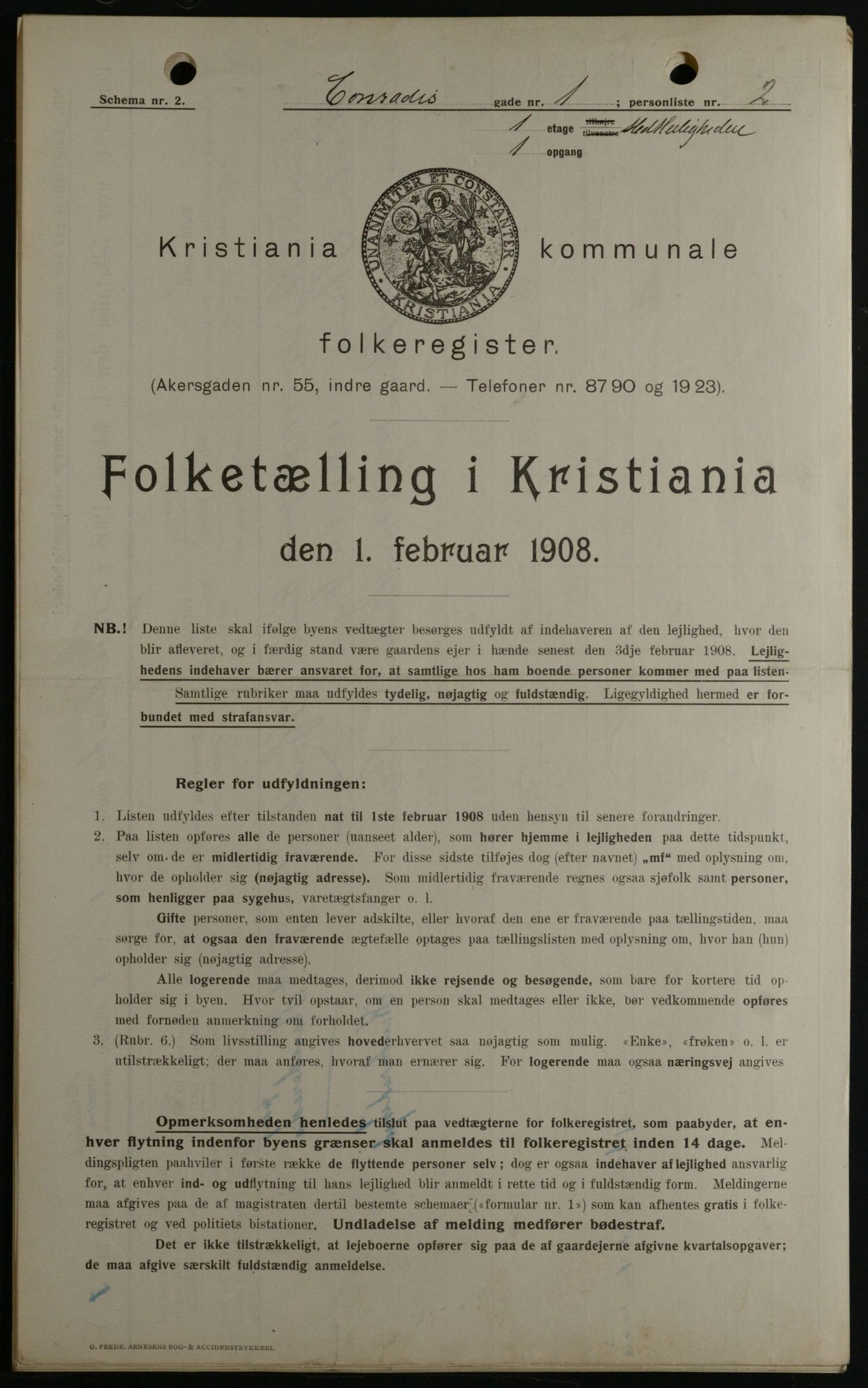 OBA, Municipal Census 1908 for Kristiania, 1908, p. 12417