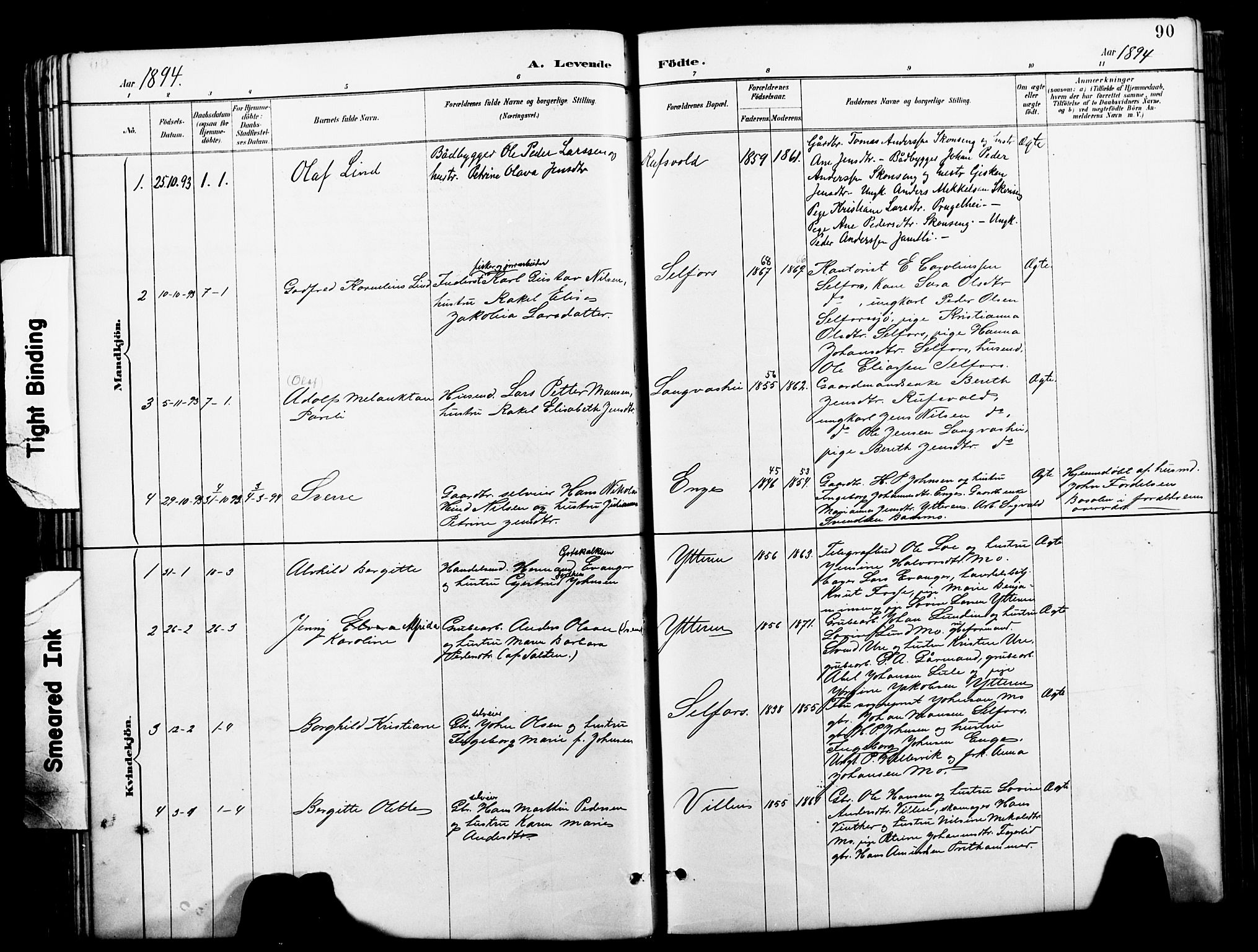 Ministerialprotokoller, klokkerbøker og fødselsregistre - Nordland, SAT/A-1459/827/L0421: Parish register (copy) no. 827C10, 1887-1906, p. 90