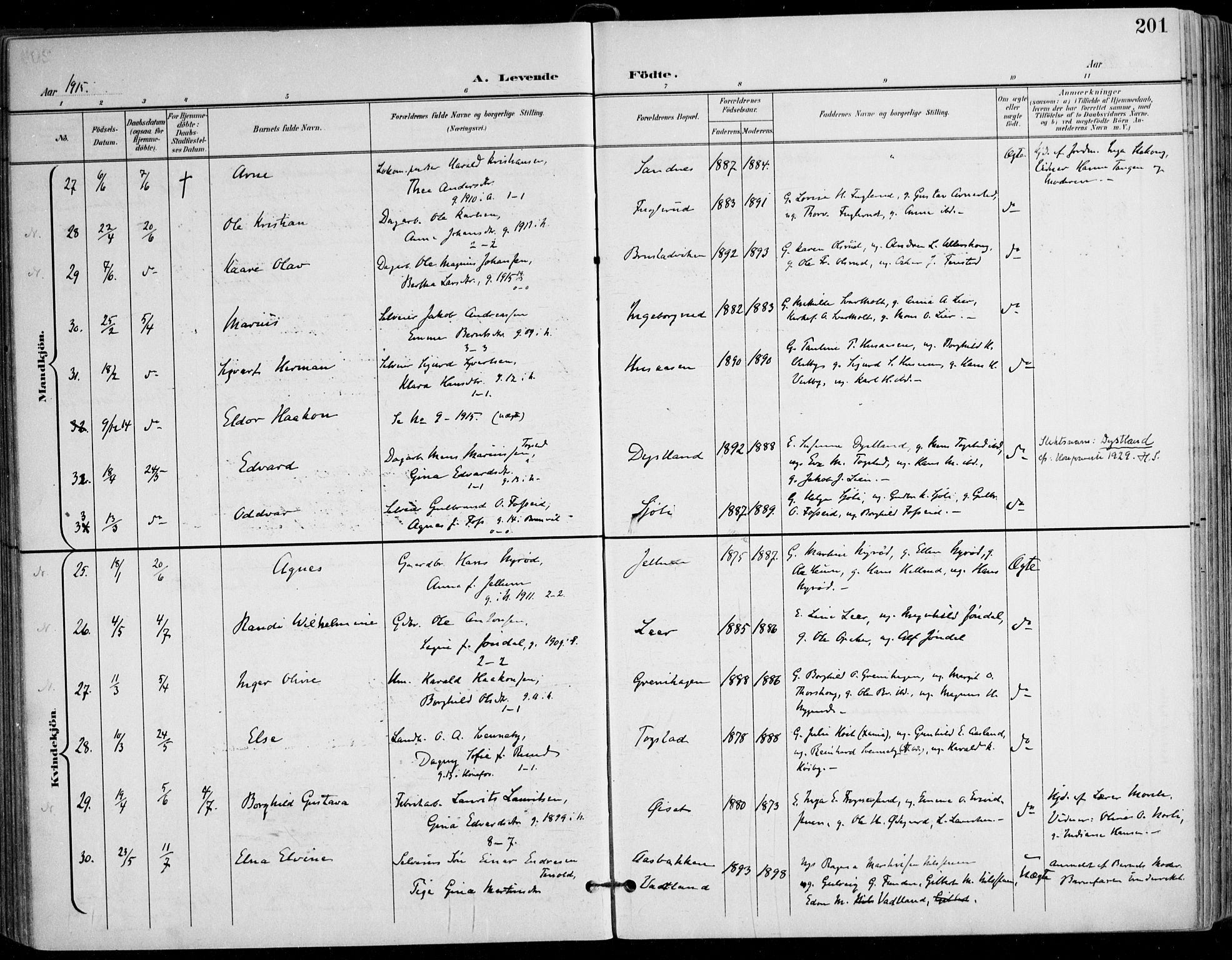 Nes prestekontor Kirkebøker, AV/SAO-A-10410/F/Fa/L0011: Parish register (official) no. I 11, 1899-1918, p. 201