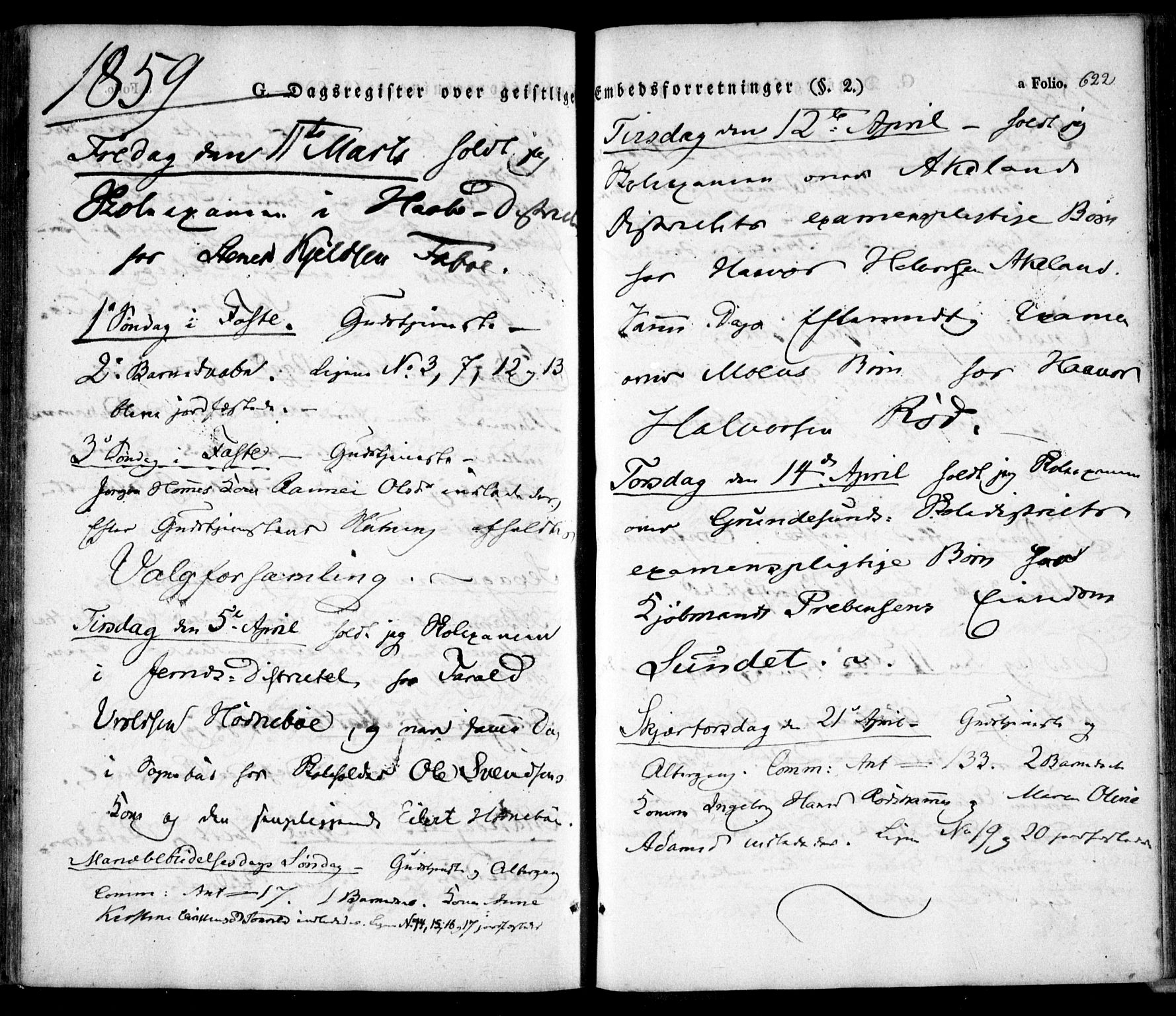 Søndeled sokneprestkontor, AV/SAK-1111-0038/F/Fa/L0002: Parish register (official) no. A 2, 1839-1860, p. 622