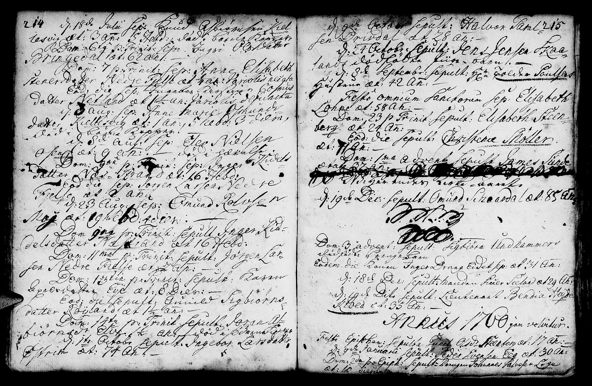 Lund sokneprestkontor, AV/SAST-A-101809/S06/L0002: Parish register (official) no. A 2, 1738-1760, p. 214-215