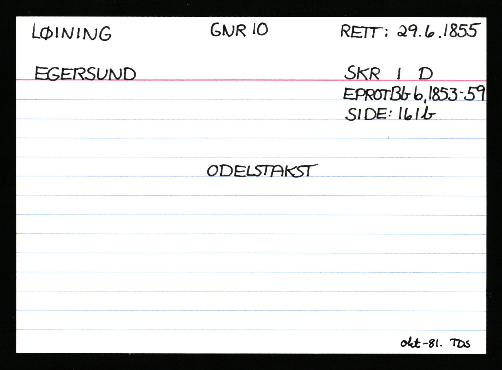 Statsarkivet i Stavanger, AV/SAST-A-101971/03/Y/Ym/L0037: Åstedskort sortert etter gårdsnavn: Lædre - Mauland, 1600-1950, p. 84