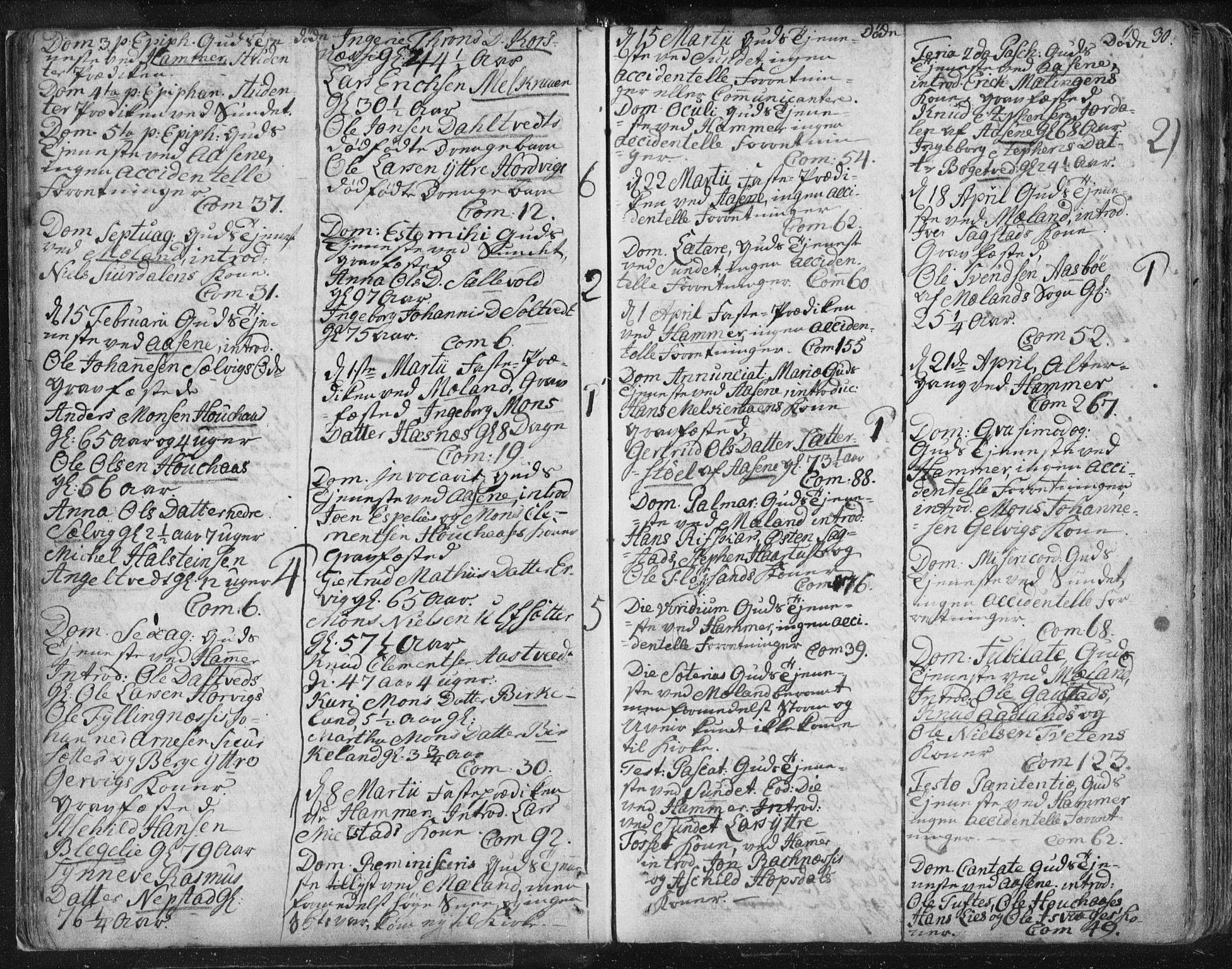 Hamre sokneprestembete, SAB/A-75501/H/Ha/Haa/Haaa/L0008: Parish register (official) no. A 8, 1778-1804, p. 30