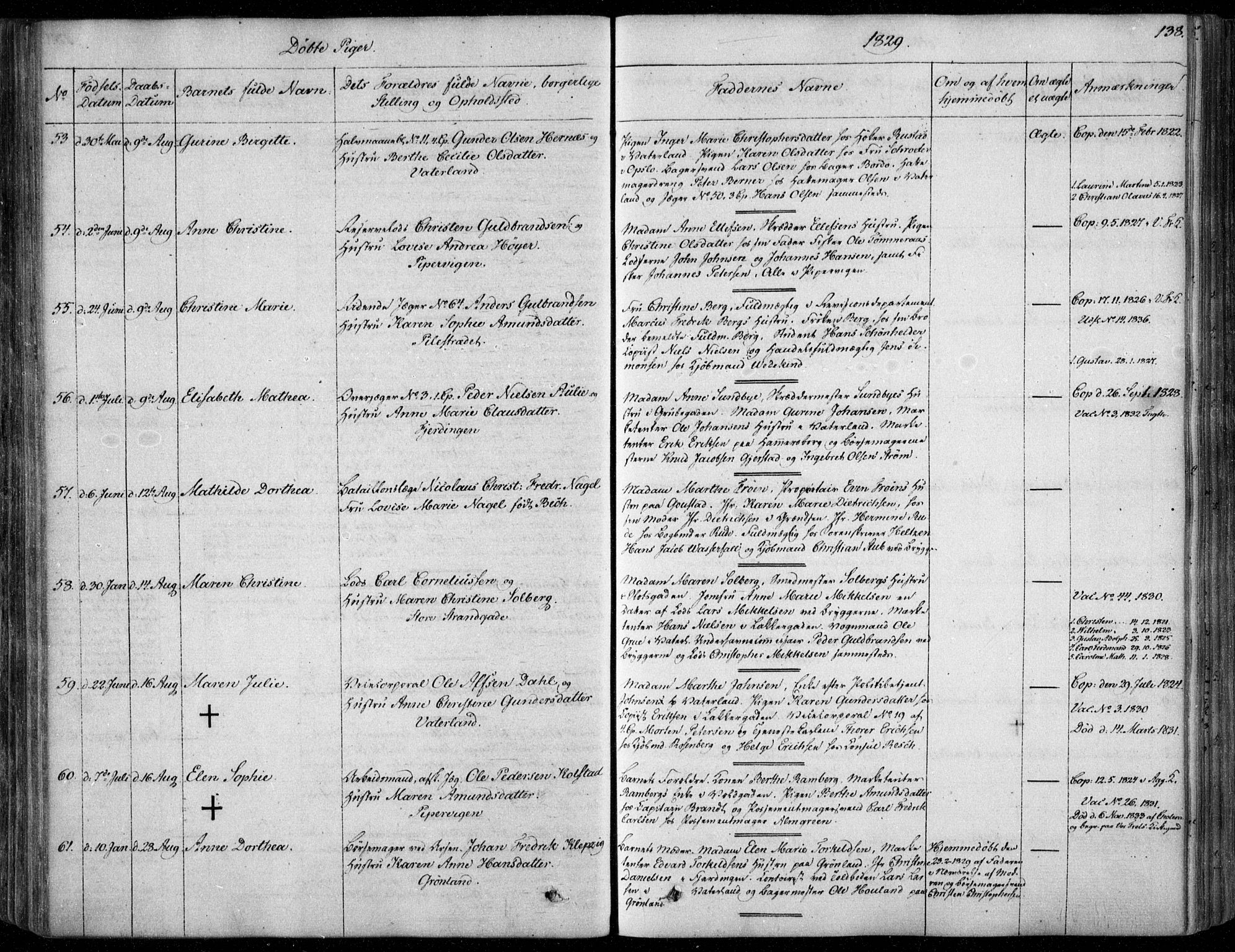 Garnisonsmenigheten Kirkebøker, SAO/A-10846/F/Fa/L0006: Parish register (official) no. 6, 1828-1841, p. 138
