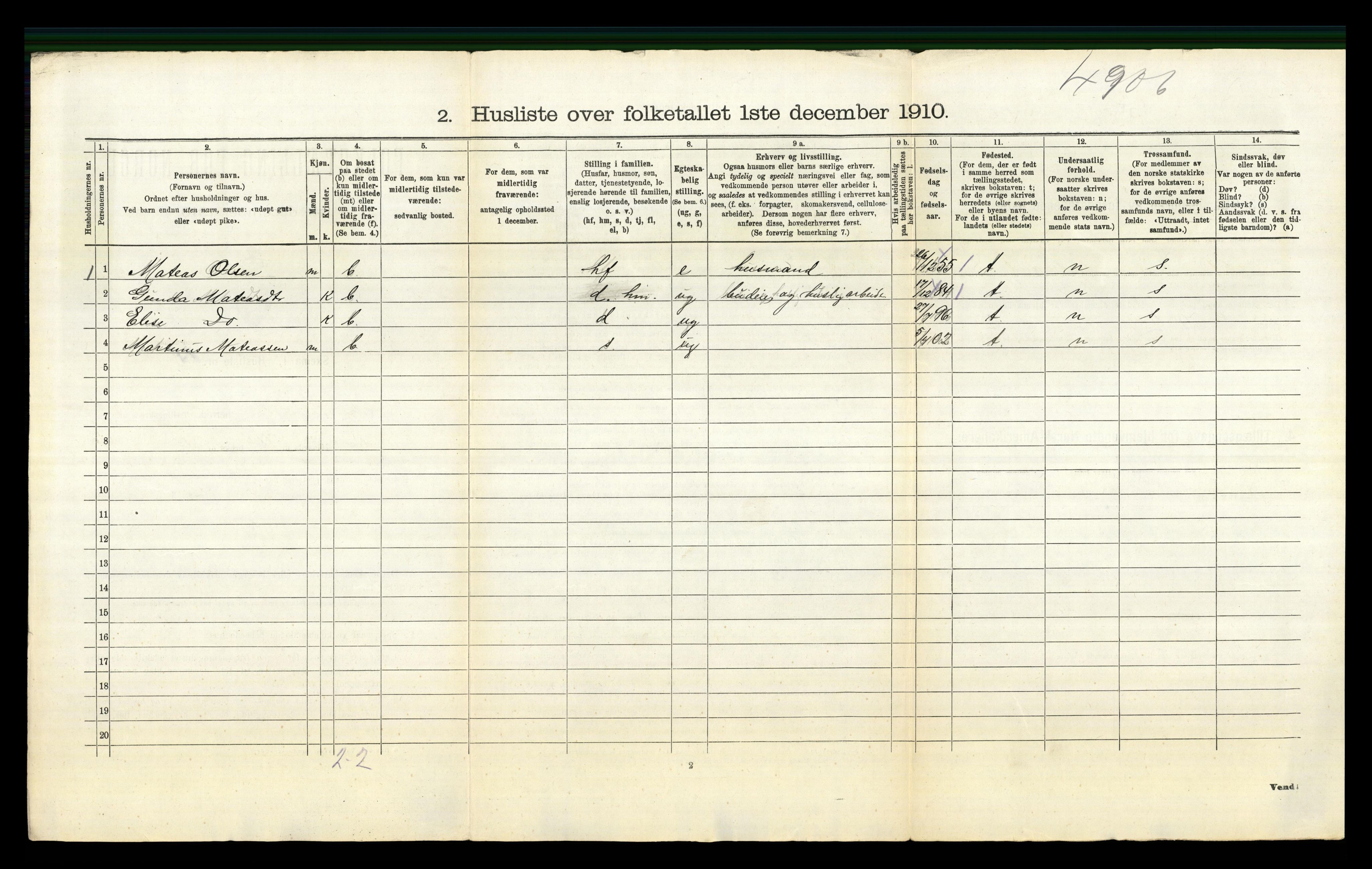 RA, 1910 census for Østre Gausdal, 1910, p. 471