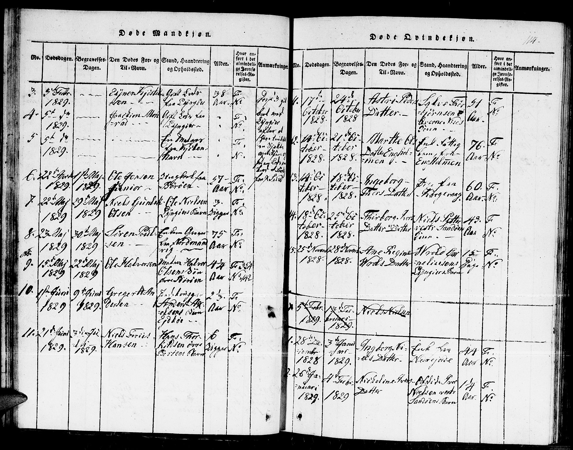 Dypvåg sokneprestkontor, AV/SAK-1111-0007/F/Fb/Fba/L0009: Parish register (copy) no. B 9, 1816-1842, p. 114