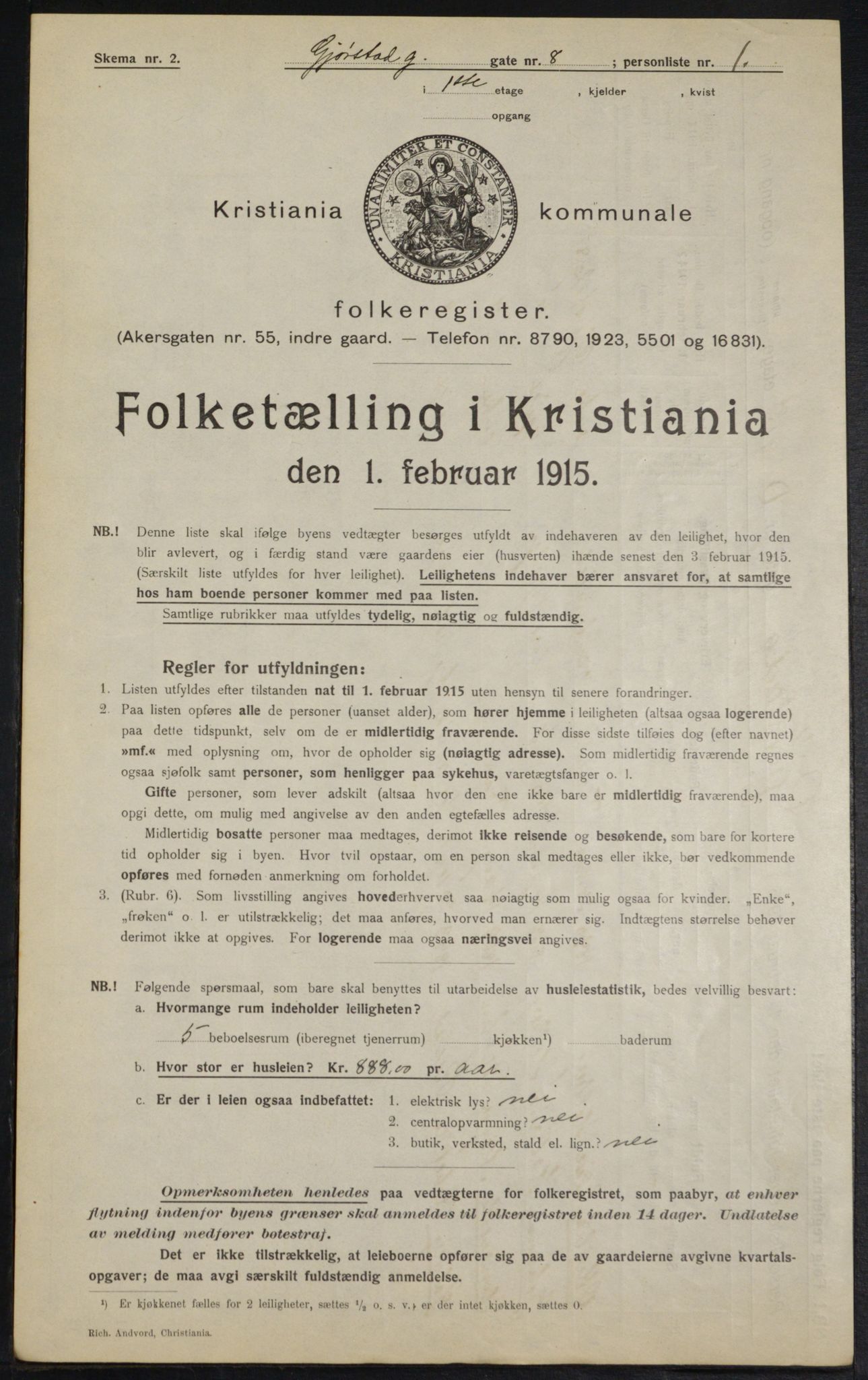 OBA, Municipal Census 1915 for Kristiania, 1915, p. 28994