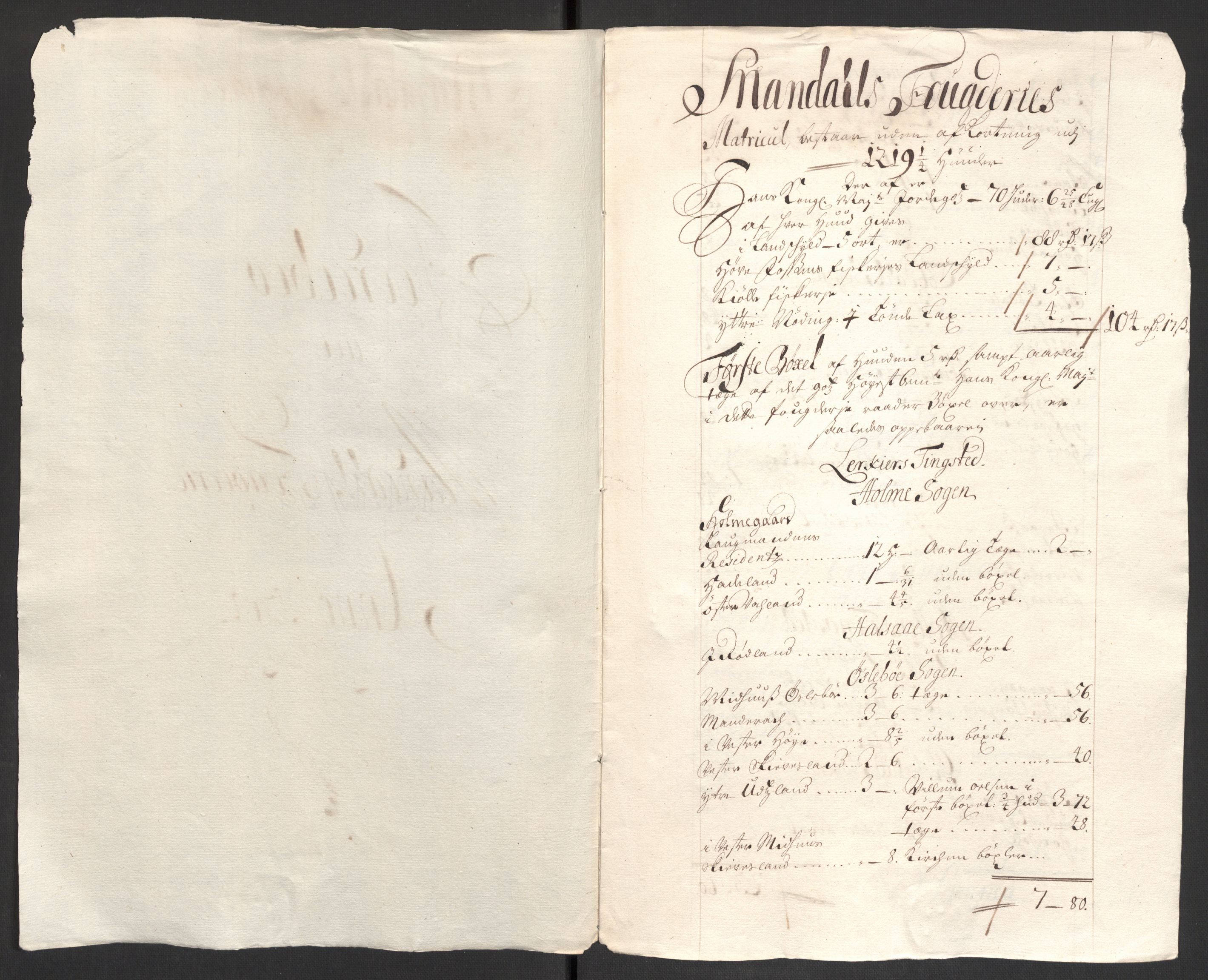 Rentekammeret inntil 1814, Reviderte regnskaper, Fogderegnskap, AV/RA-EA-4092/R43/L2550: Fogderegnskap Lista og Mandal, 1703-1704, p. 290