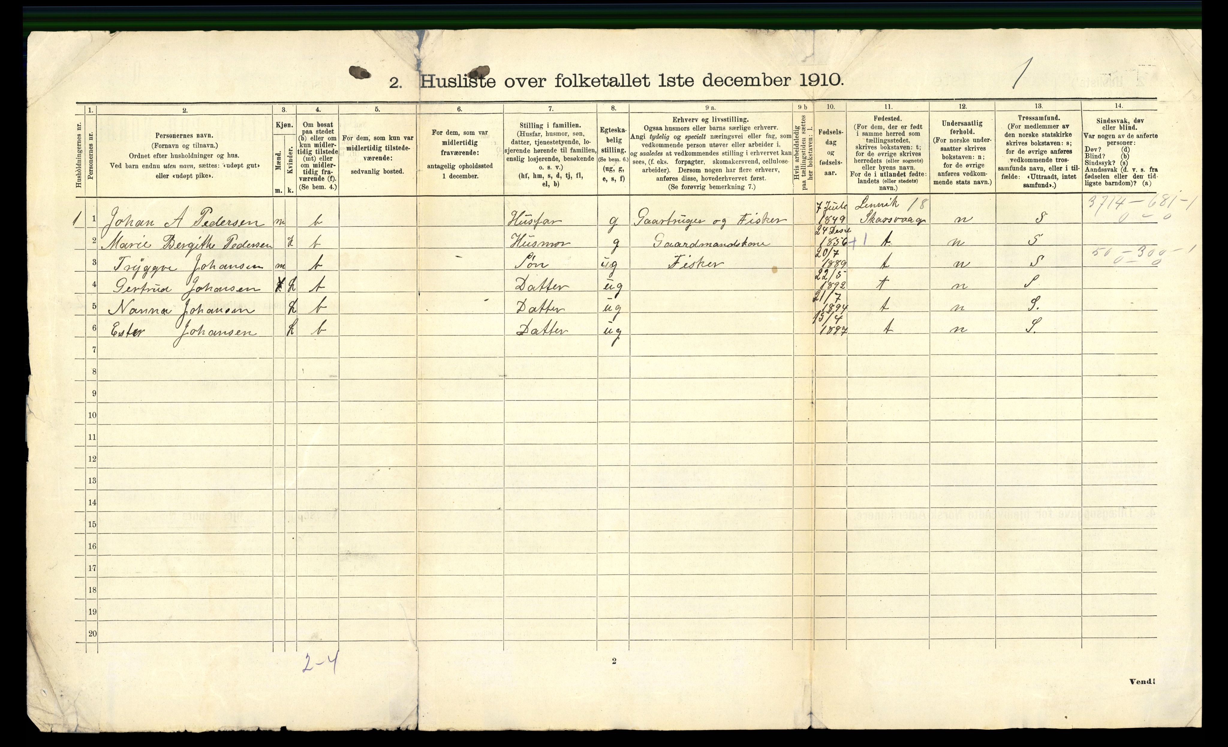 RA, 1910 census for Hillesøy, 1910, p. 49