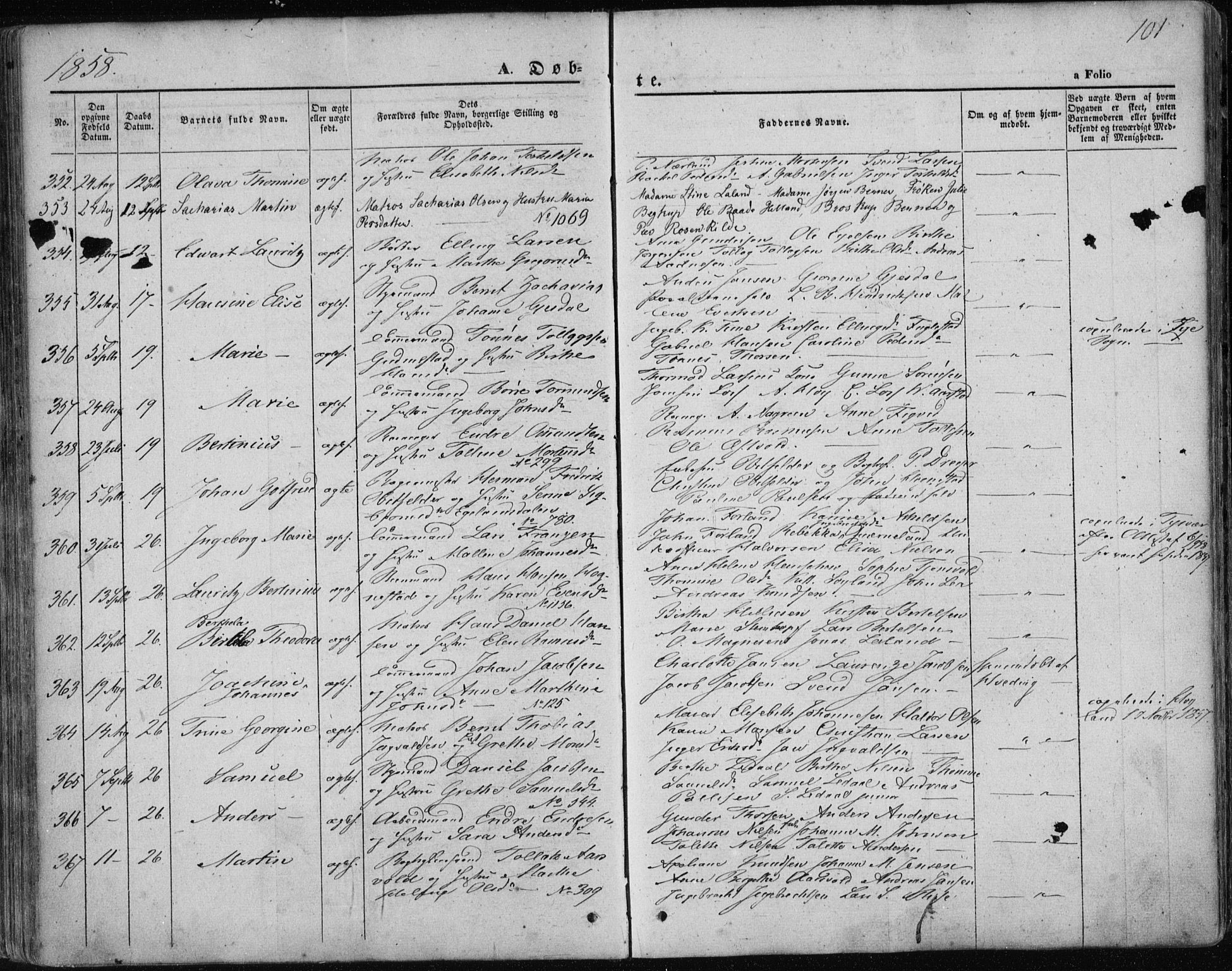 Domkirken sokneprestkontor, SAST/A-101812/001/30/30BA/L0017: Parish register (official) no. A 16, 1855-1867, p. 101