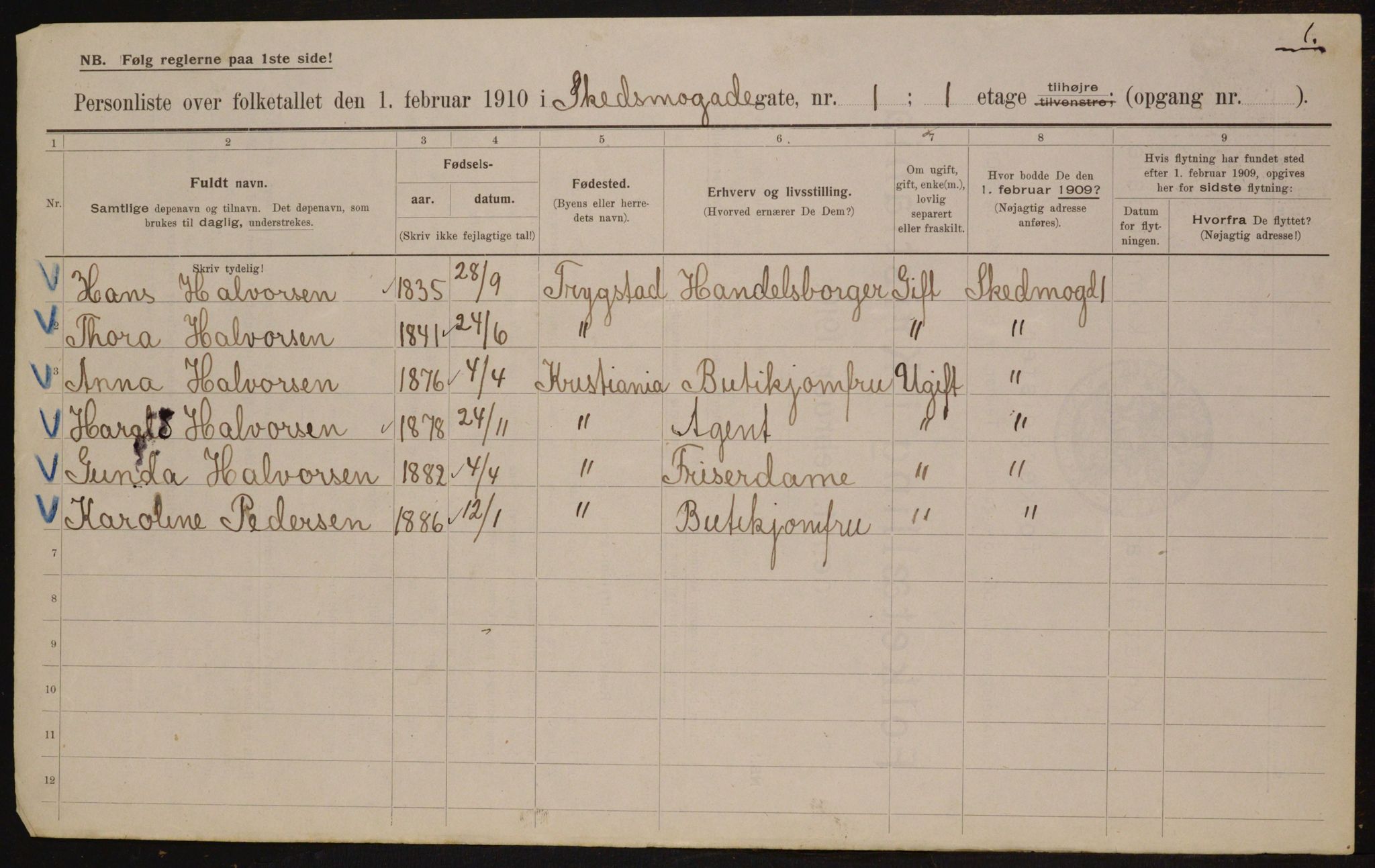 OBA, Municipal Census 1910 for Kristiania, 1910, p. 90862