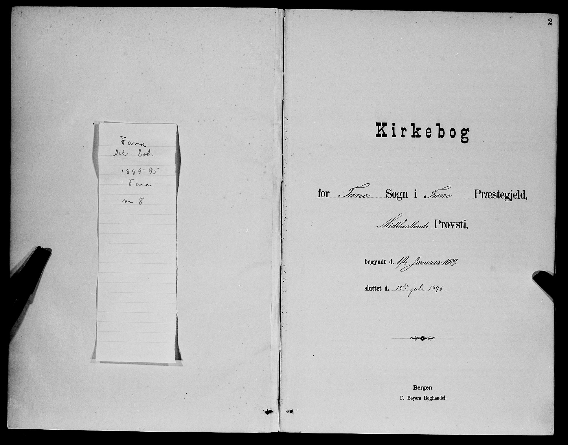 Fana Sokneprestembete, SAB/A-75101/H/Hab/Haba/L0002: Parish register (copy) no. A 2, 1889-1895