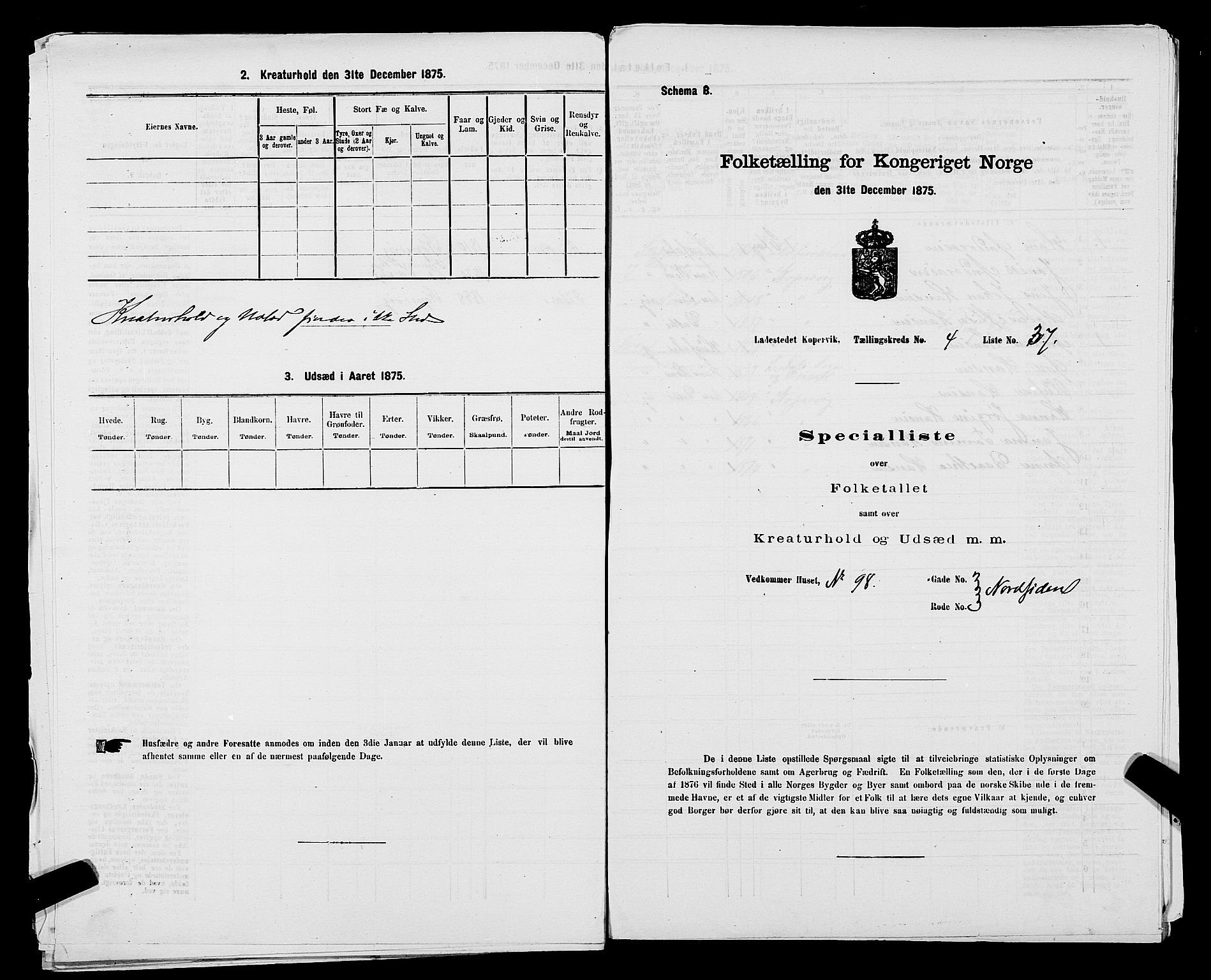 SAST, 1875 census for 1105B Avaldsnes/Kopervik, 1875, p. 72