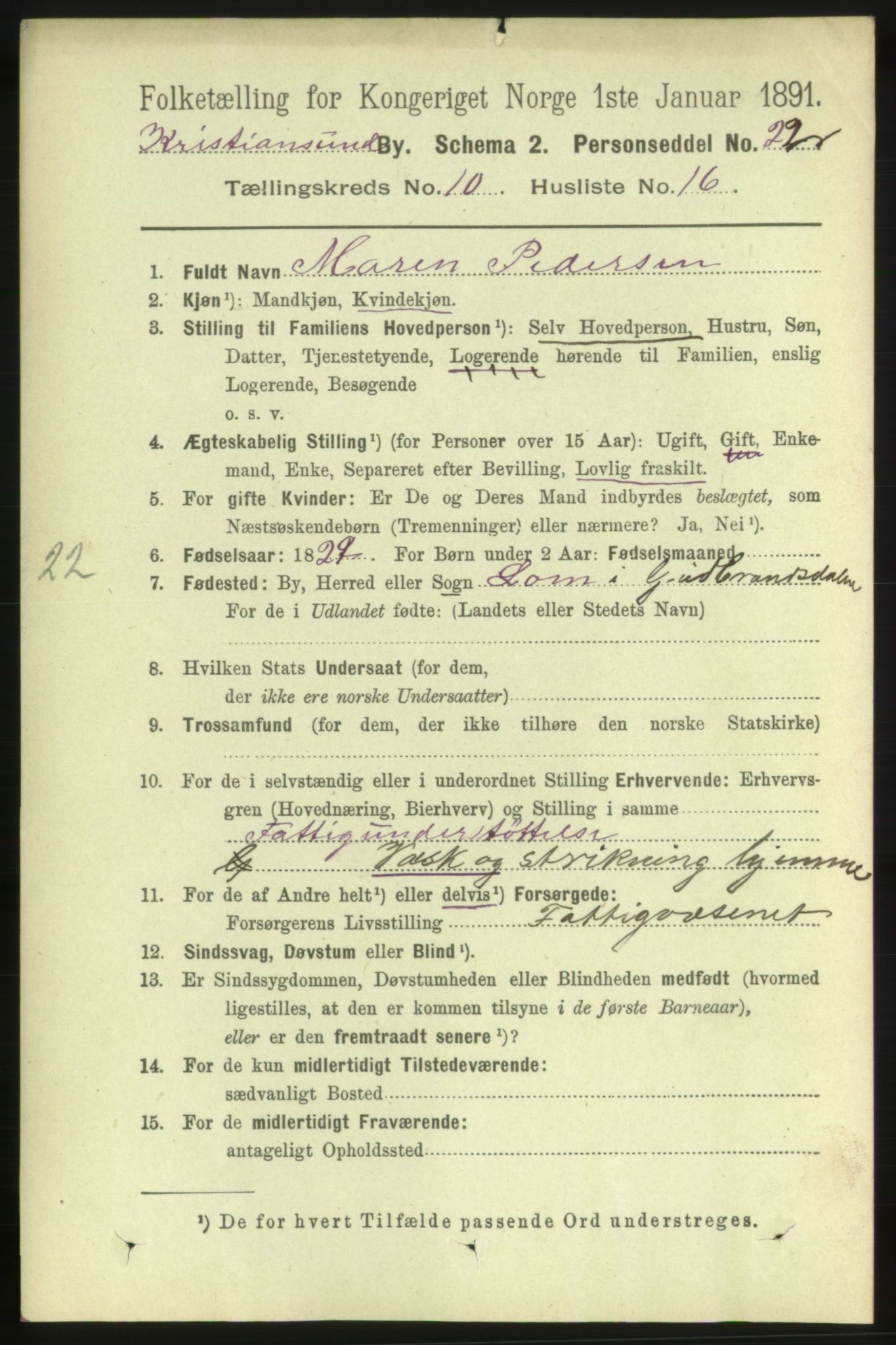 RA, 1891 census for 1503 Kristiansund, 1891, p. 8443