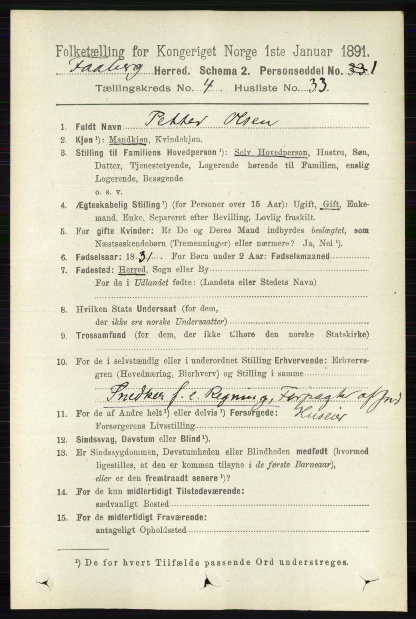 RA, 1891 census for 0524 Fåberg, 1891, p. 1428