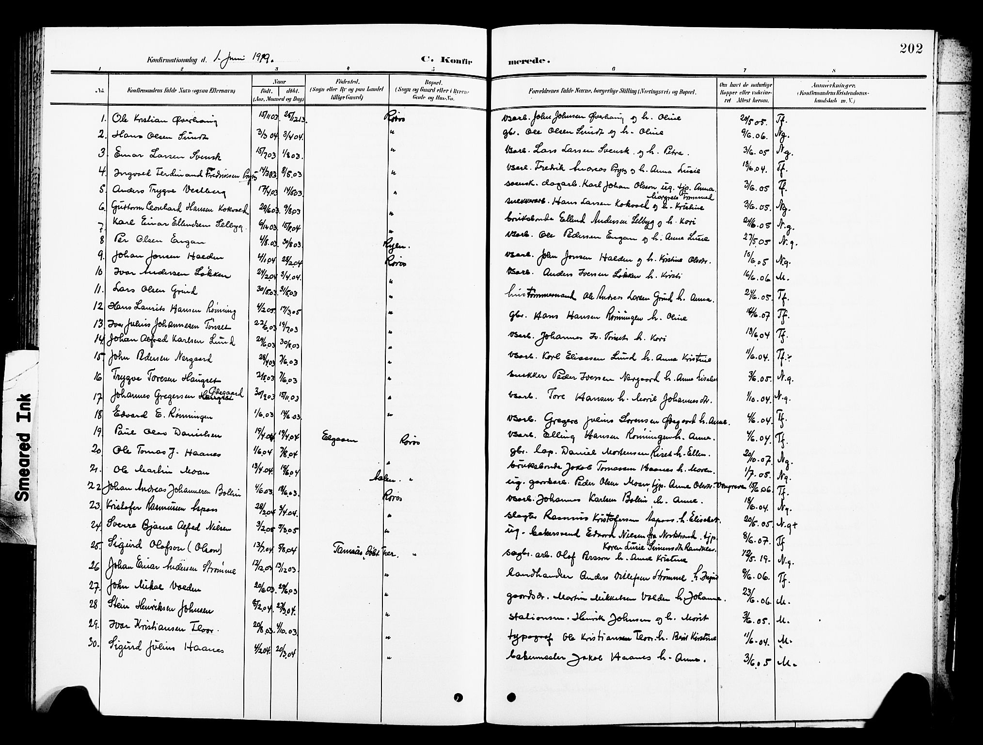 Ministerialprotokoller, klokkerbøker og fødselsregistre - Sør-Trøndelag, SAT/A-1456/681/L0942: Parish register (copy) no. 681C06, 1906-1925, p. 202