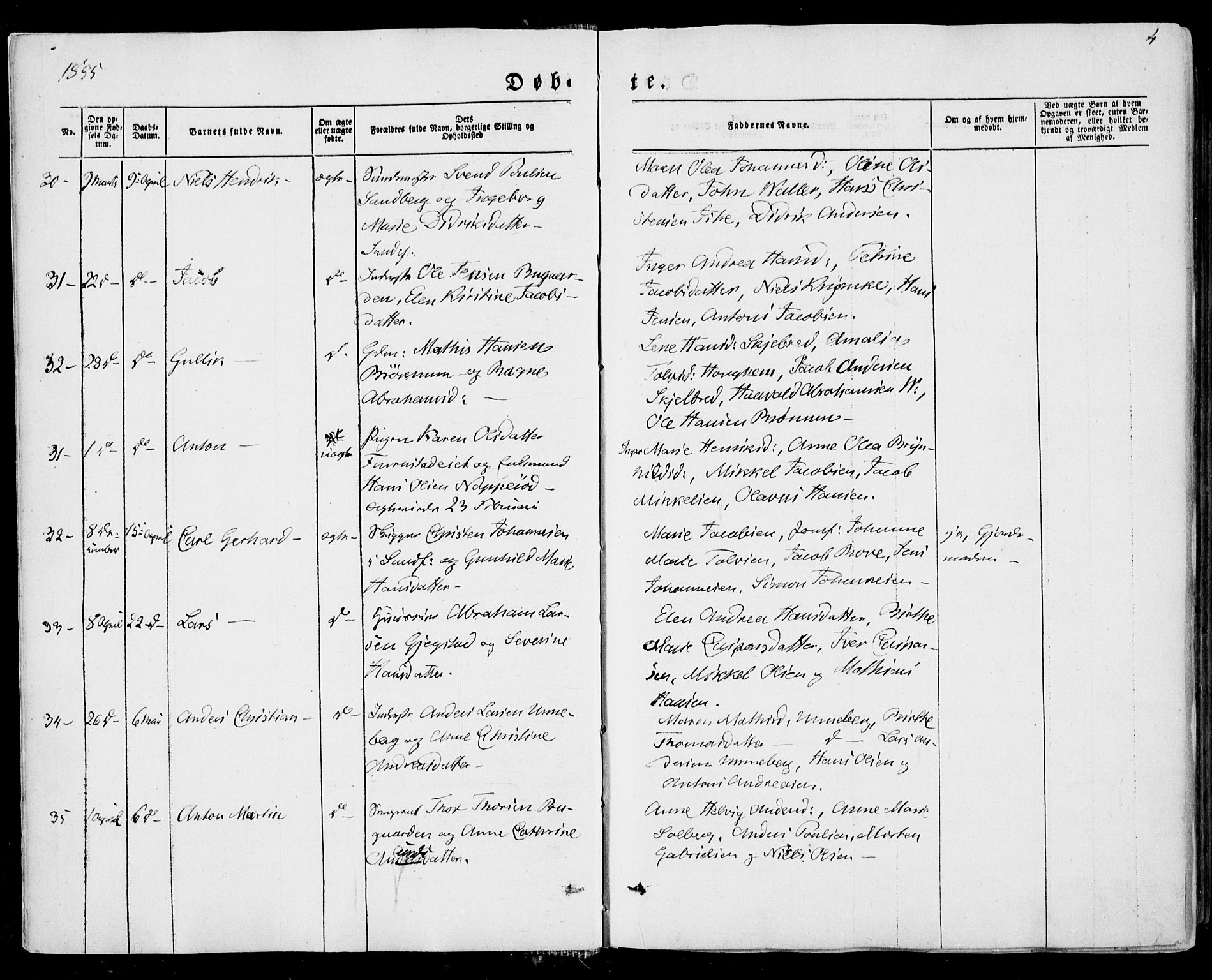 Sandar kirkebøker, SAKO/A-243/F/Fa/L0007: Parish register (official) no. 7, 1855-1861, p. 4