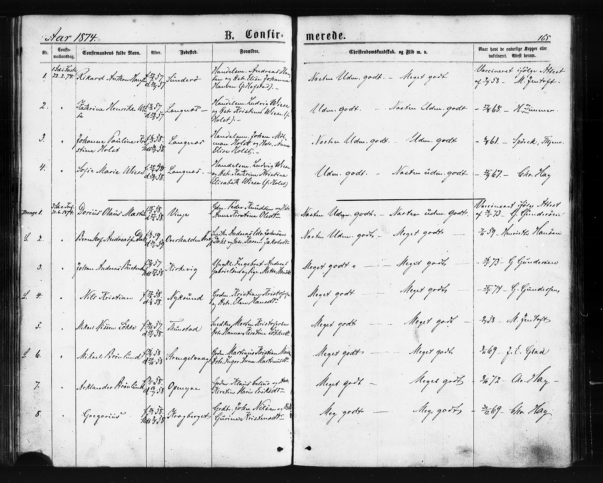 Ministerialprotokoller, klokkerbøker og fødselsregistre - Nordland, AV/SAT-A-1459/893/L1334: Parish register (official) no. 893A07, 1867-1877, p. 165