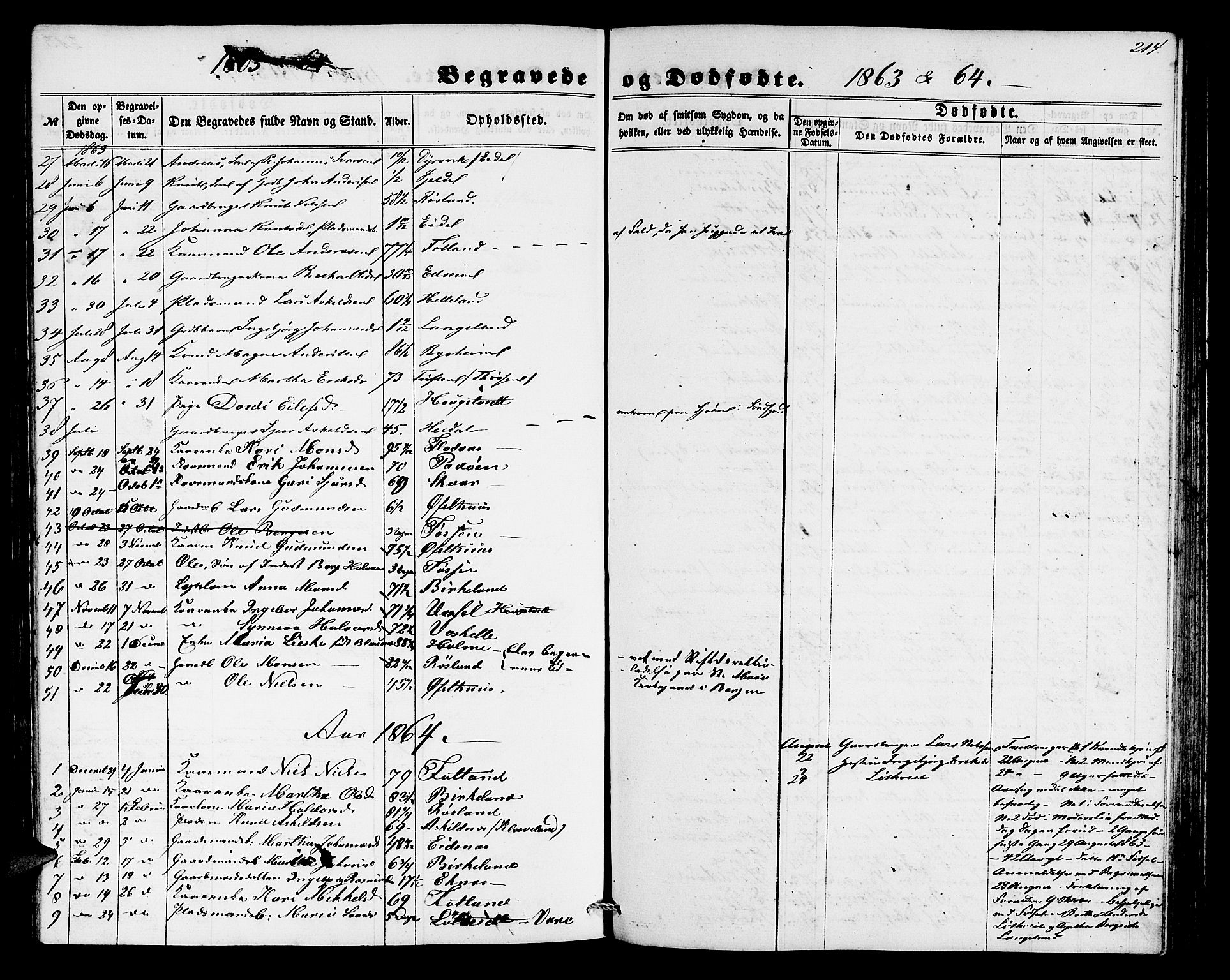 Hosanger sokneprestembete, SAB/A-75801/H/Hab: Parish register (copy) no. A 2, 1857-1881, p. 214