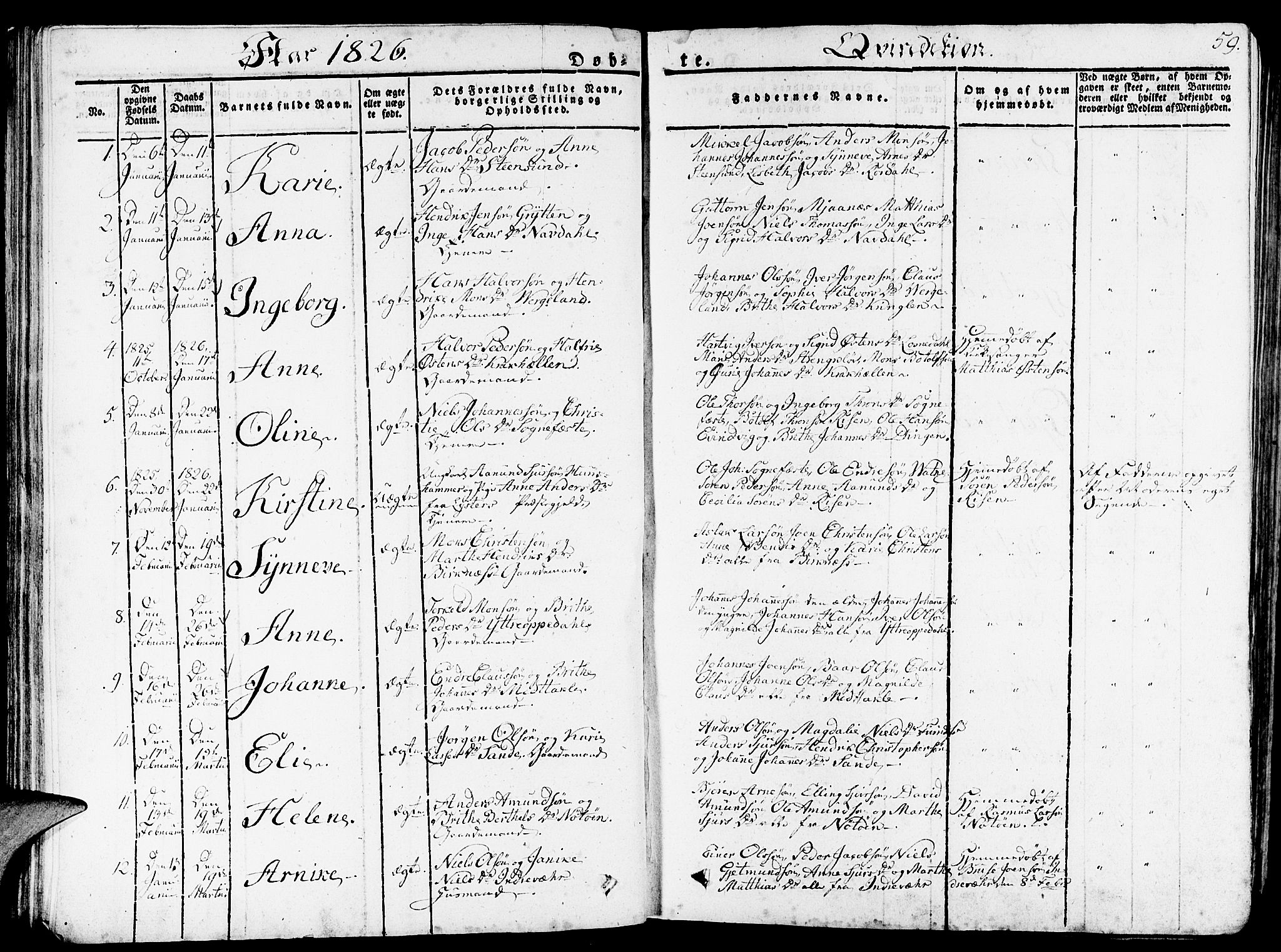 Gulen sokneprestembete, AV/SAB-A-80201/H/Haa/Haaa/L0019: Parish register (official) no. A 19, 1826-1836, p. 59