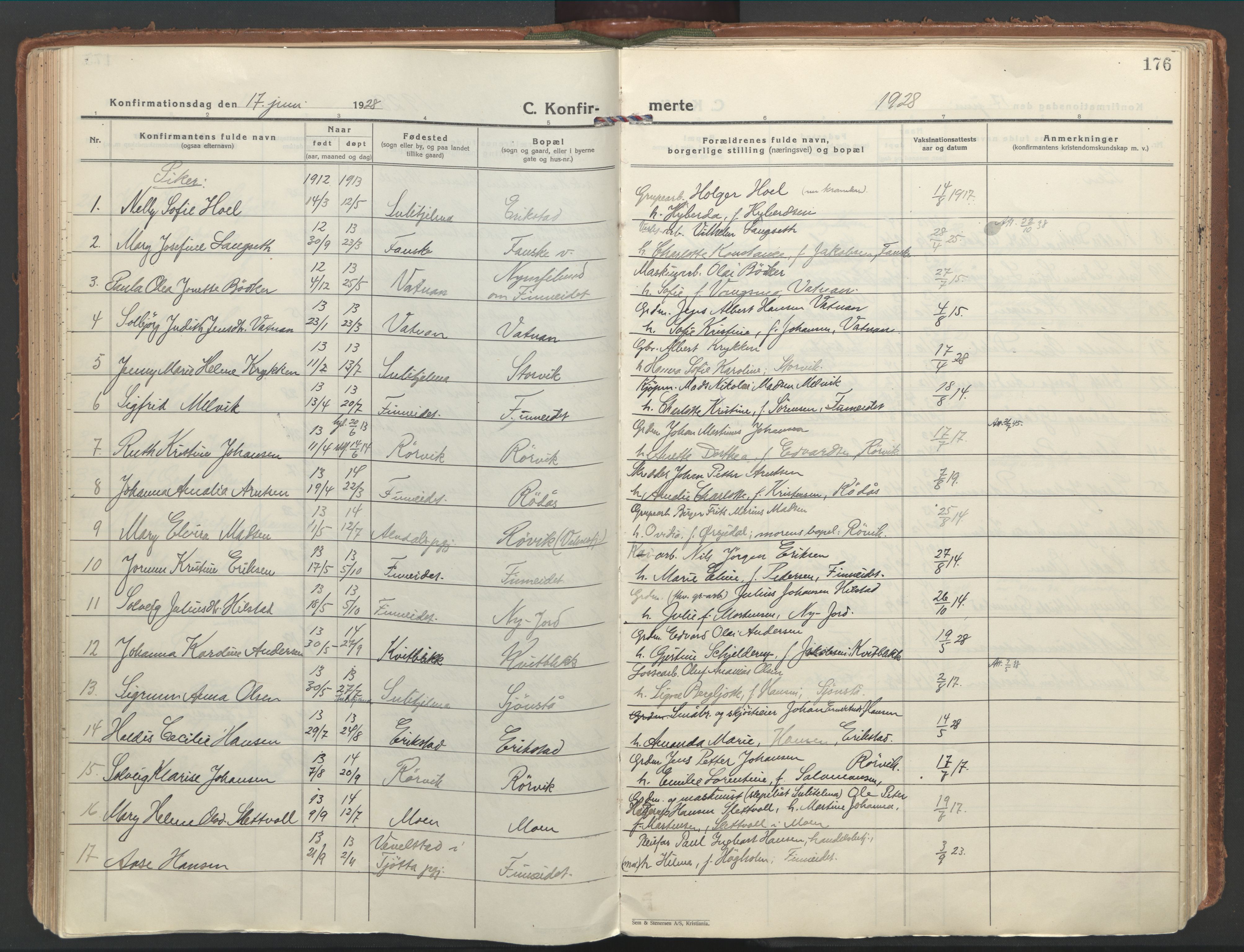 Ministerialprotokoller, klokkerbøker og fødselsregistre - Nordland, AV/SAT-A-1459/849/L0699: Parish register (official) no. 849A10, 1924-1937, p. 176