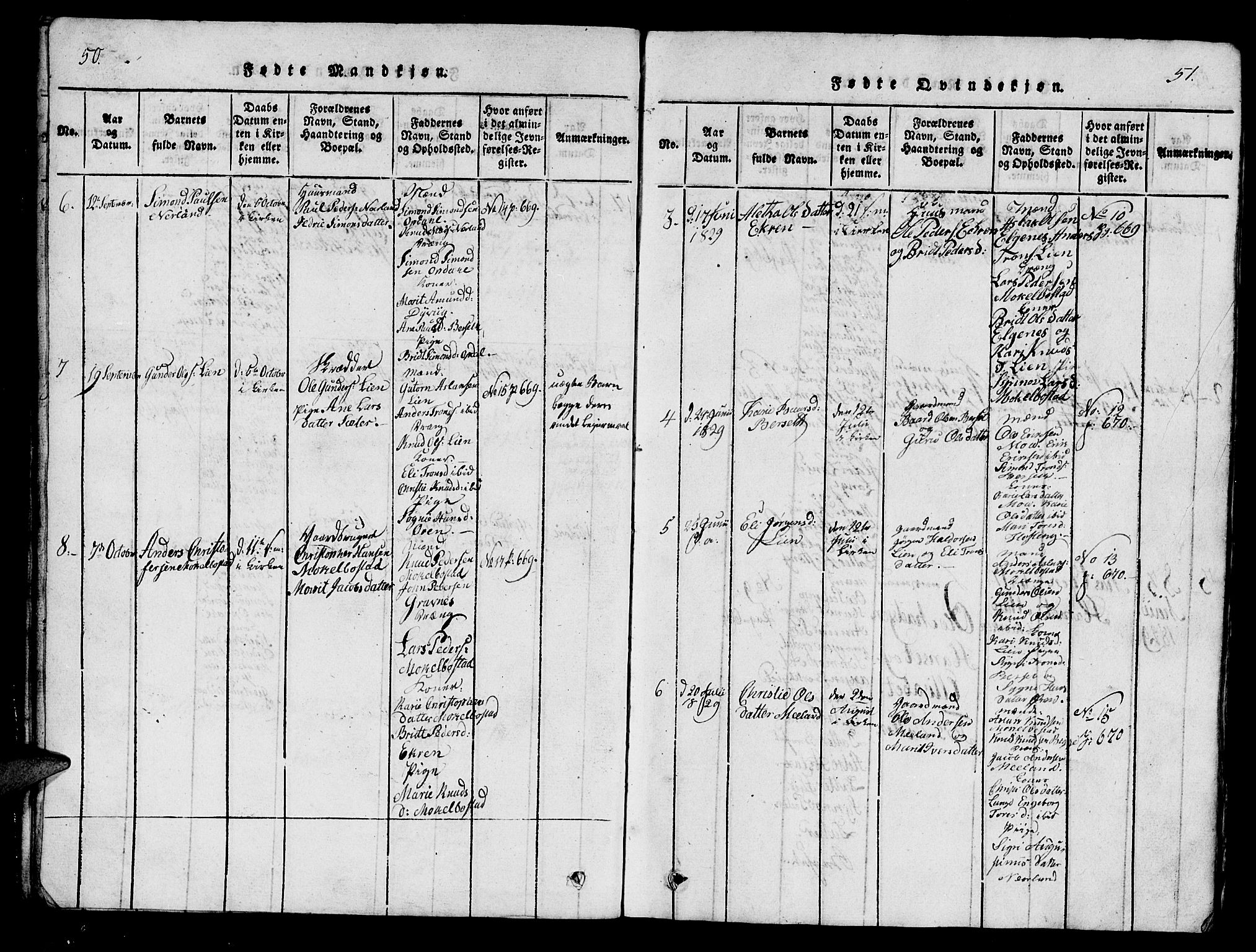 Ministerialprotokoller, klokkerbøker og fødselsregistre - Møre og Romsdal, AV/SAT-A-1454/554/L0644: Parish register (copy) no. 554C01, 1818-1851, p. 50-51