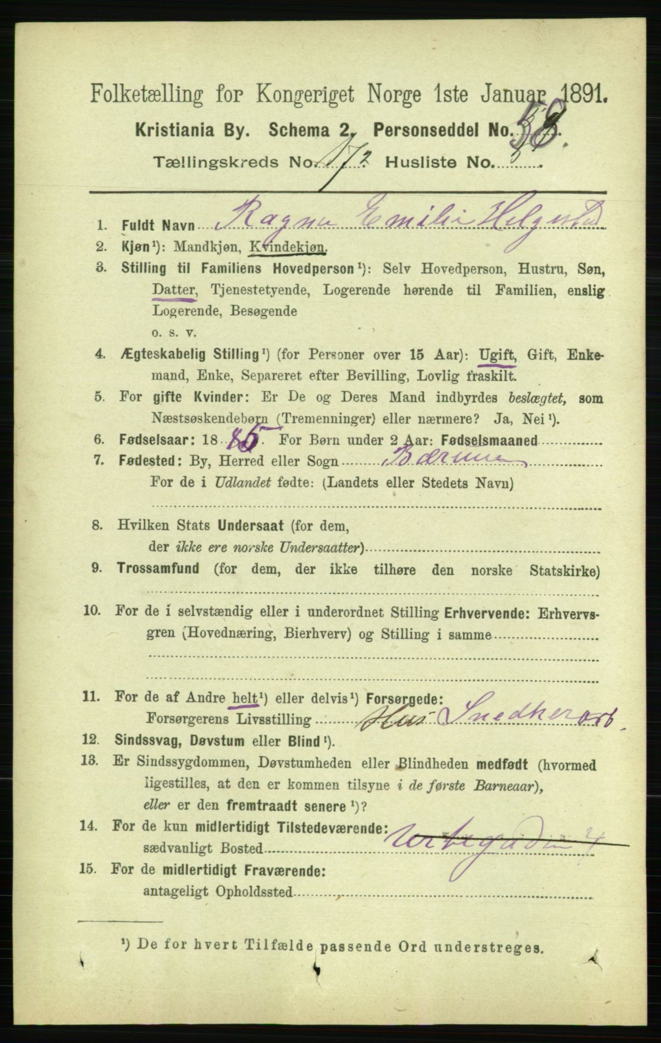 RA, 1891 census for 0301 Kristiania, 1891, p. 102010