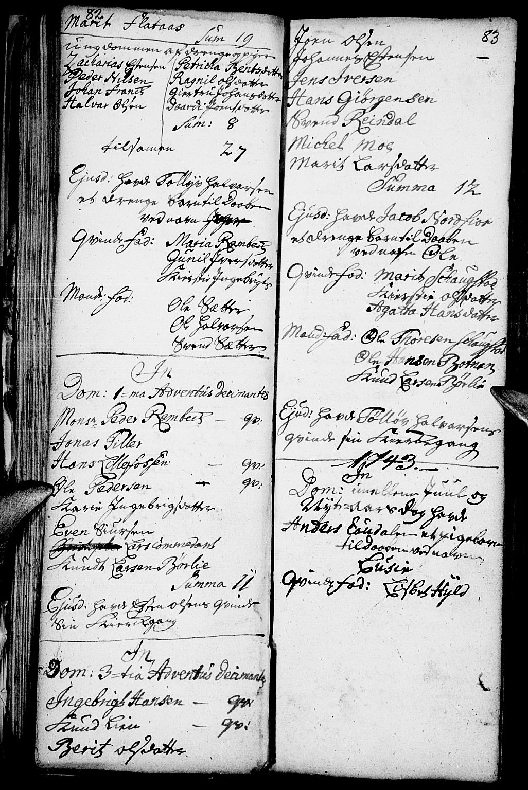 Kvikne prestekontor, SAH/PREST-064/H/Ha/Haa/L0001: Parish register (official) no. 1, 1740-1756, p. 82-83