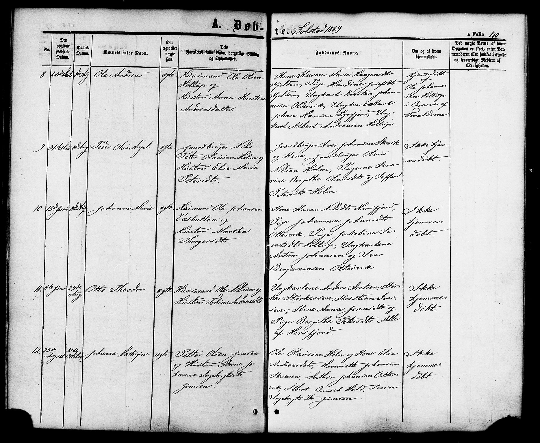 Ministerialprotokoller, klokkerbøker og fødselsregistre - Nordland, AV/SAT-A-1459/810/L0147: Parish register (official) no. 810A08 /2, 1862-1874, p. 120