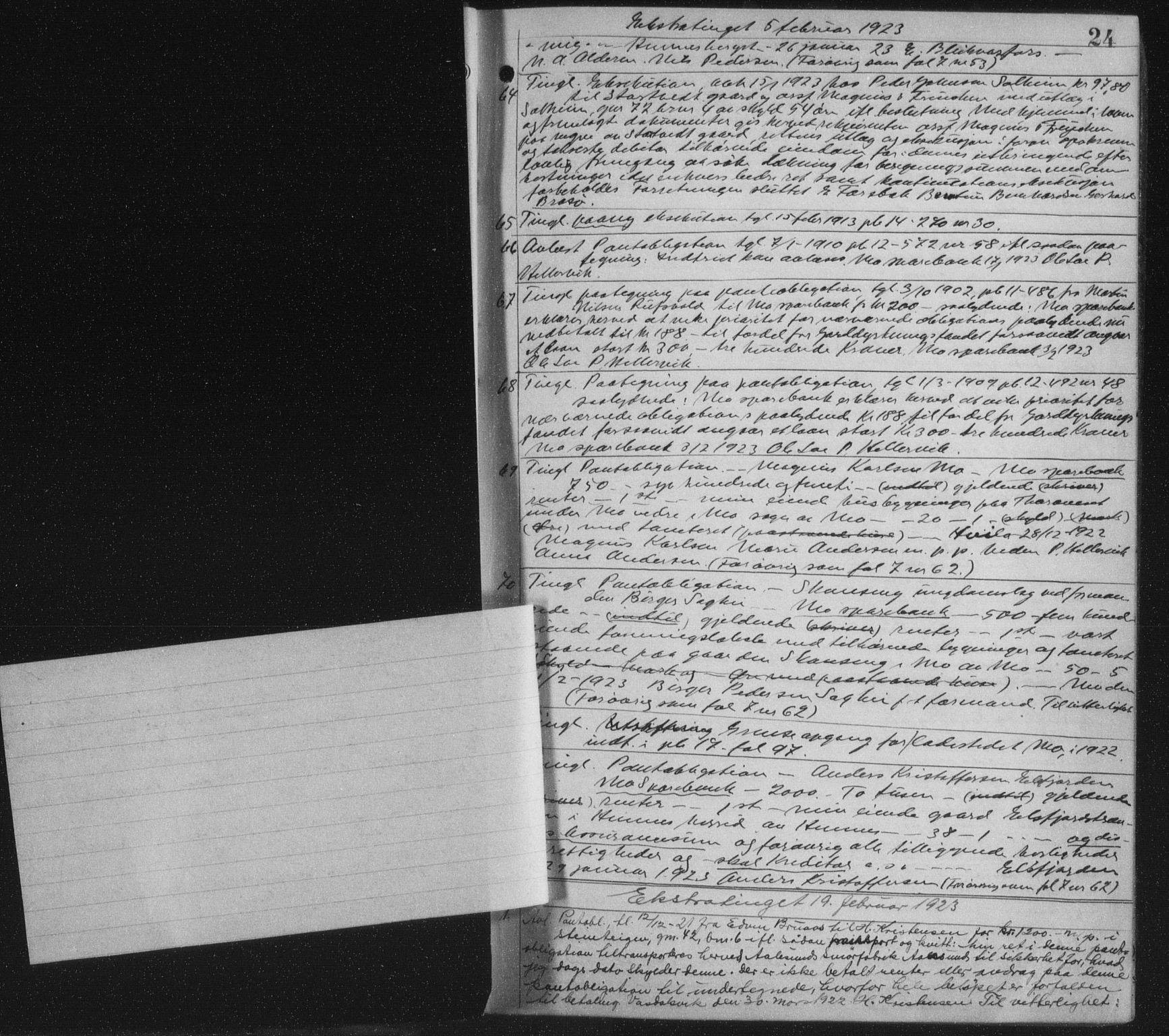 Rana sorenskriveri , AV/SAT-A-1108/1/2/2C/L0018: Mortgage book no. 18, 1923-1928, p. 24, Deed date: 05.02.1923