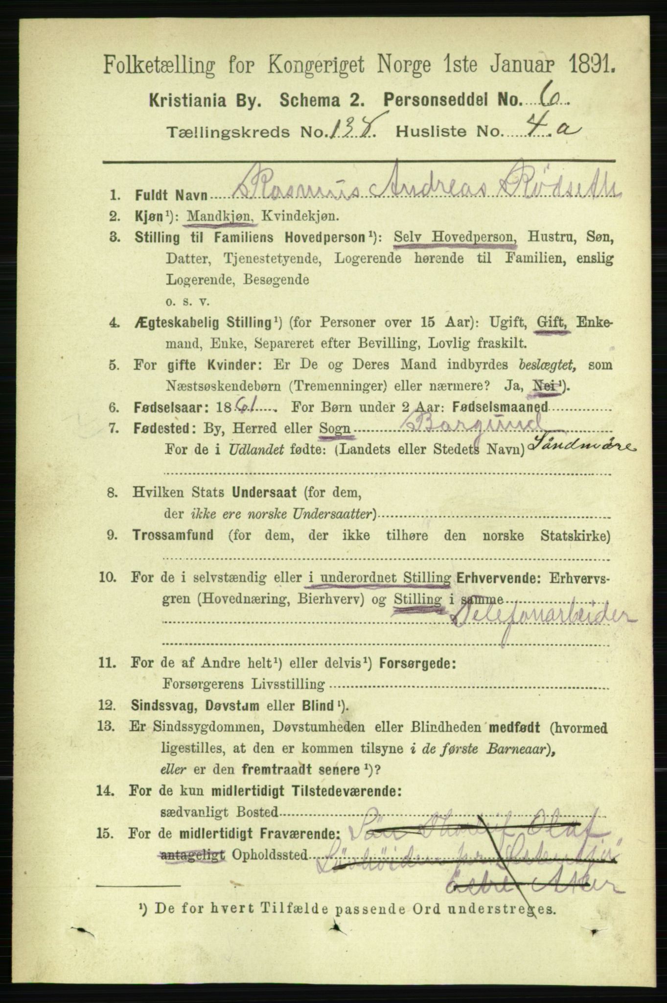 RA, 1891 census for 0301 Kristiania, 1891, p. 76548