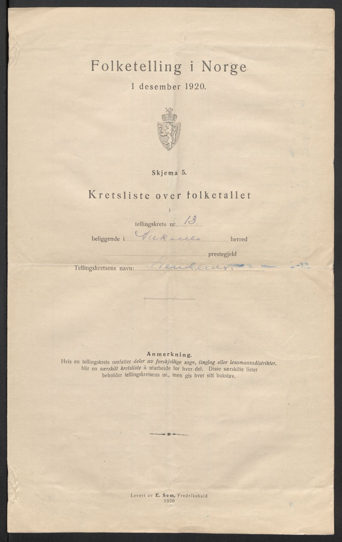 SAT, 1920 census for Ankenes, 1920, p. 55