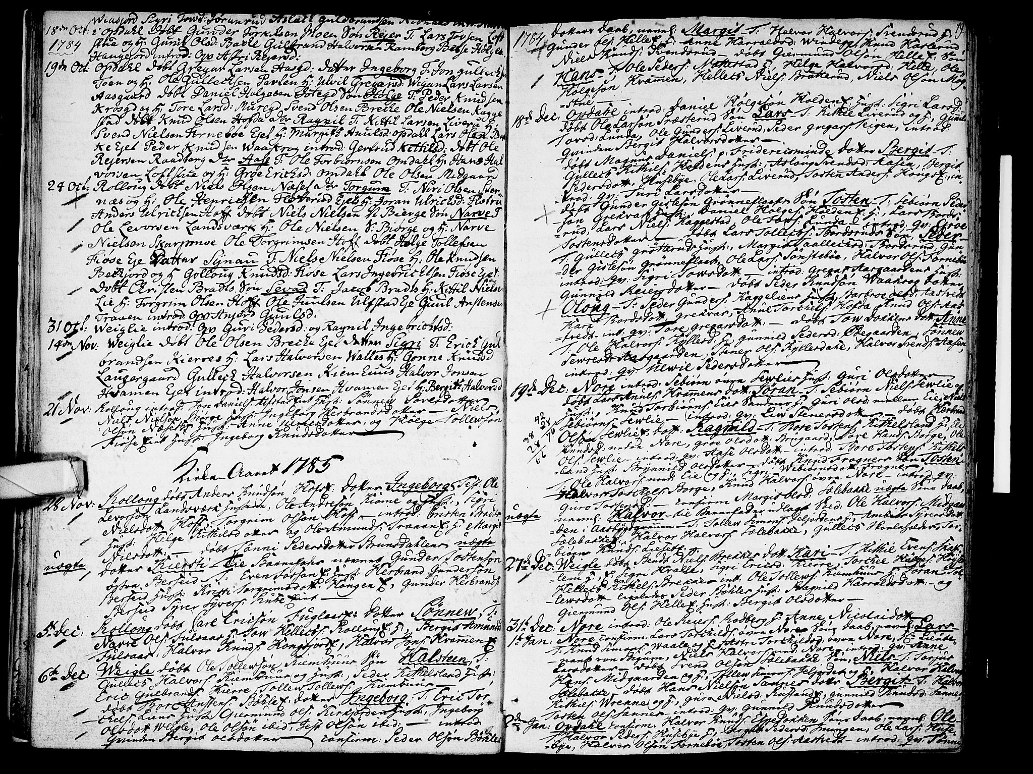 Rollag kirkebøker, SAKO/A-240/F/Fa/L0004: Parish register (official) no. I 4, 1778-1792, p. 19