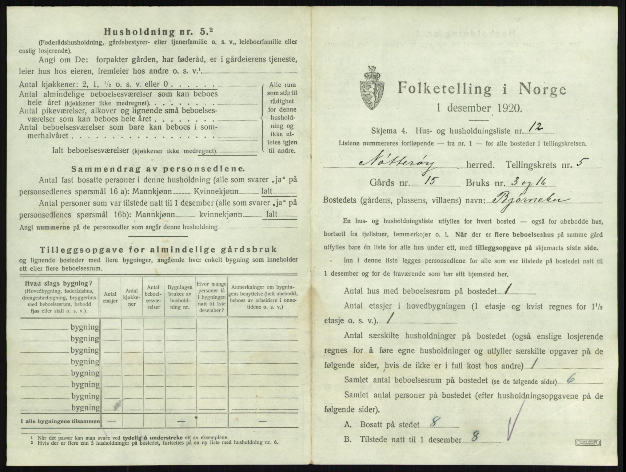 SAKO, 1920 census for Nøtterøy, 1920, p. 894