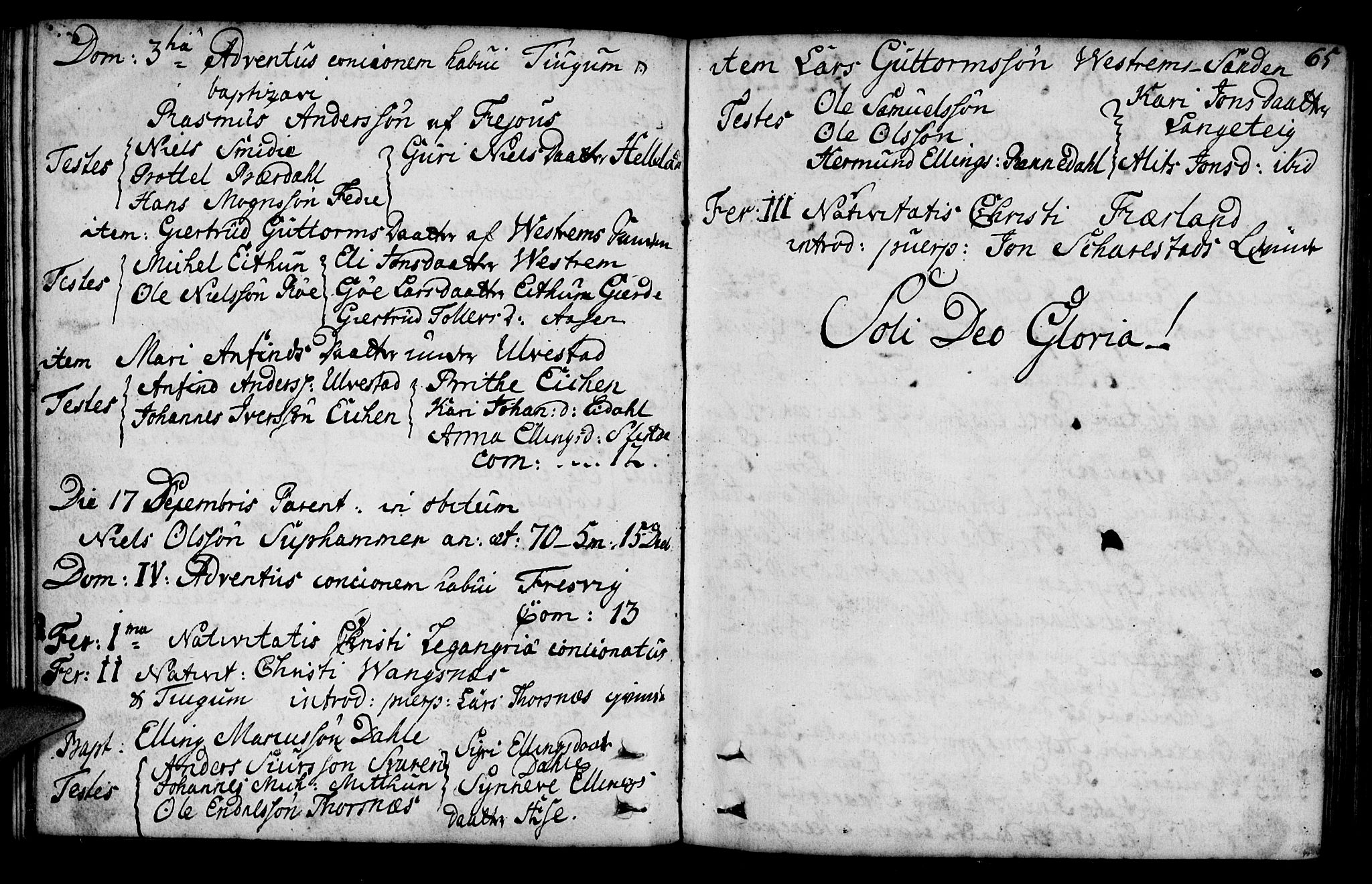 Leikanger sokneprestembete, AV/SAB-A-81001/H/Haa/Haaa/L0003: Parish register (official) no. A 3, 1756-1770, p. 65