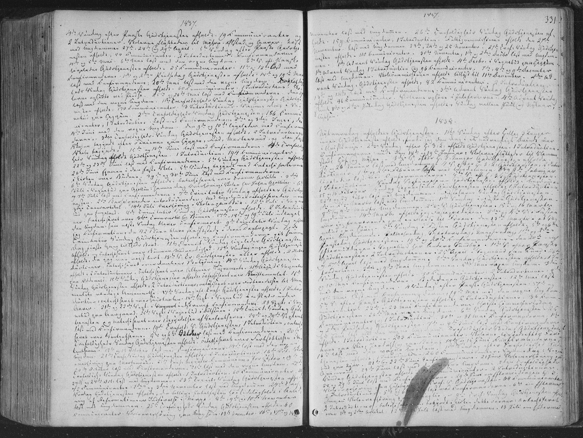 Røyken kirkebøker, AV/SAKO-A-241/F/Fa/L0005: Parish register (official) no. 5, 1833-1856, p. 331