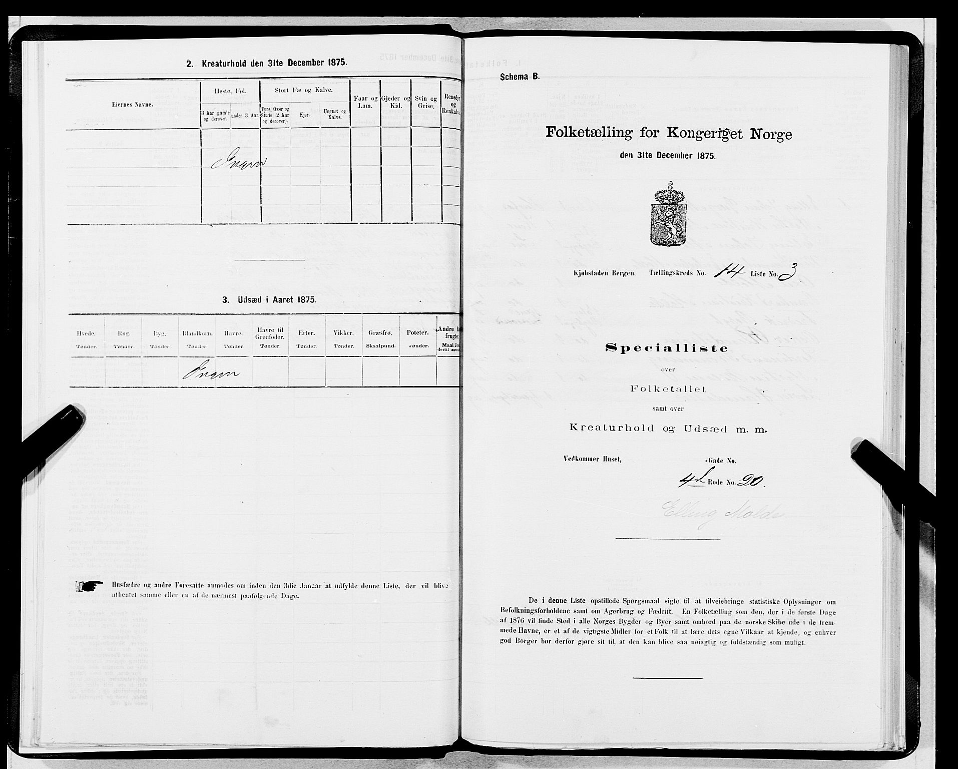 SAB, 1875 census for 1301 Bergen, 1875, p. 692