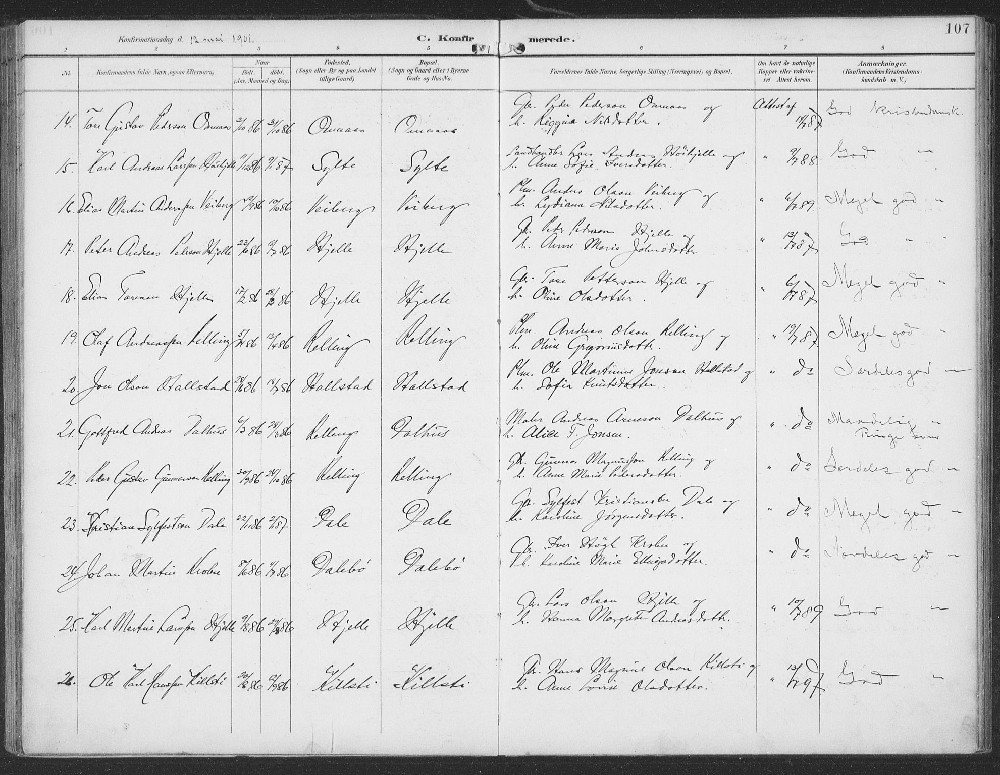 Ministerialprotokoller, klokkerbøker og fødselsregistre - Møre og Romsdal, SAT/A-1454/519/L0256: Parish register (official) no. 519A15, 1895-1912, p. 107