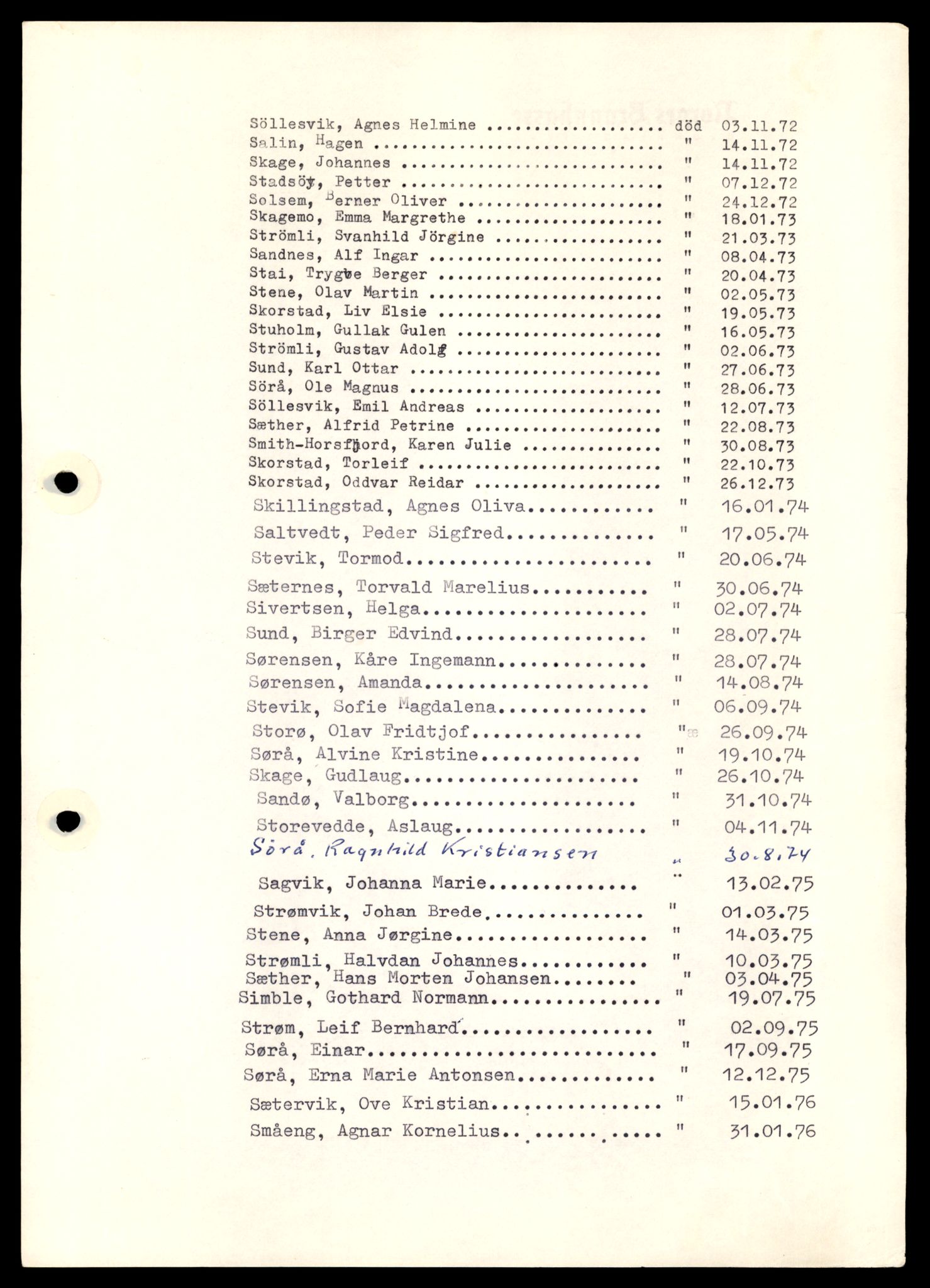 Nærøy lensmannskontor, AV/SAT-A-6264/Ga/L0006: Mappe, Dødsfallsregister M - AA, 1904-1991, p. 35