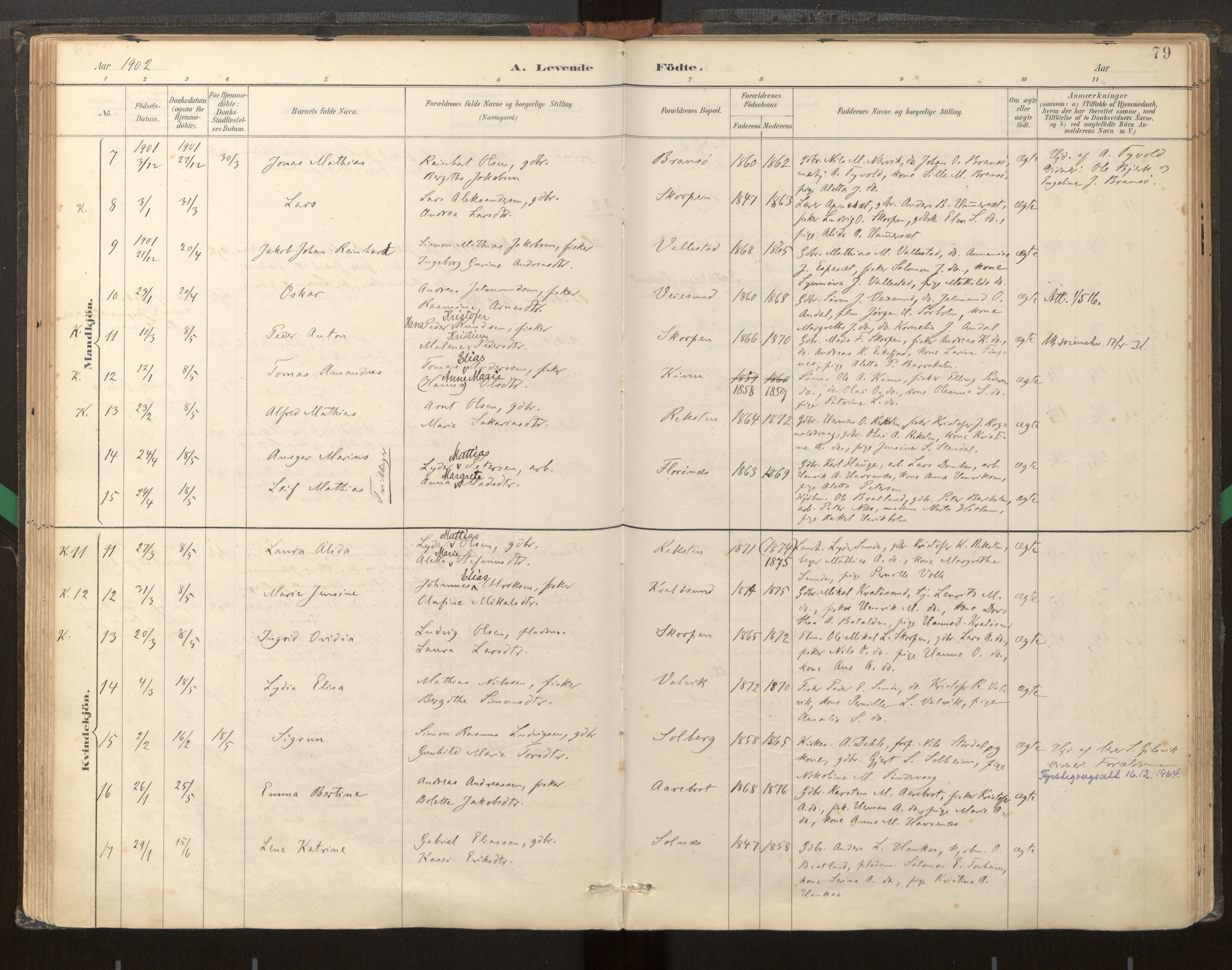 Kinn sokneprestembete, AV/SAB-A-80801/H/Haa/Haab/L0001: Parish register (official) no. B 1, 1886-1921, p. 79