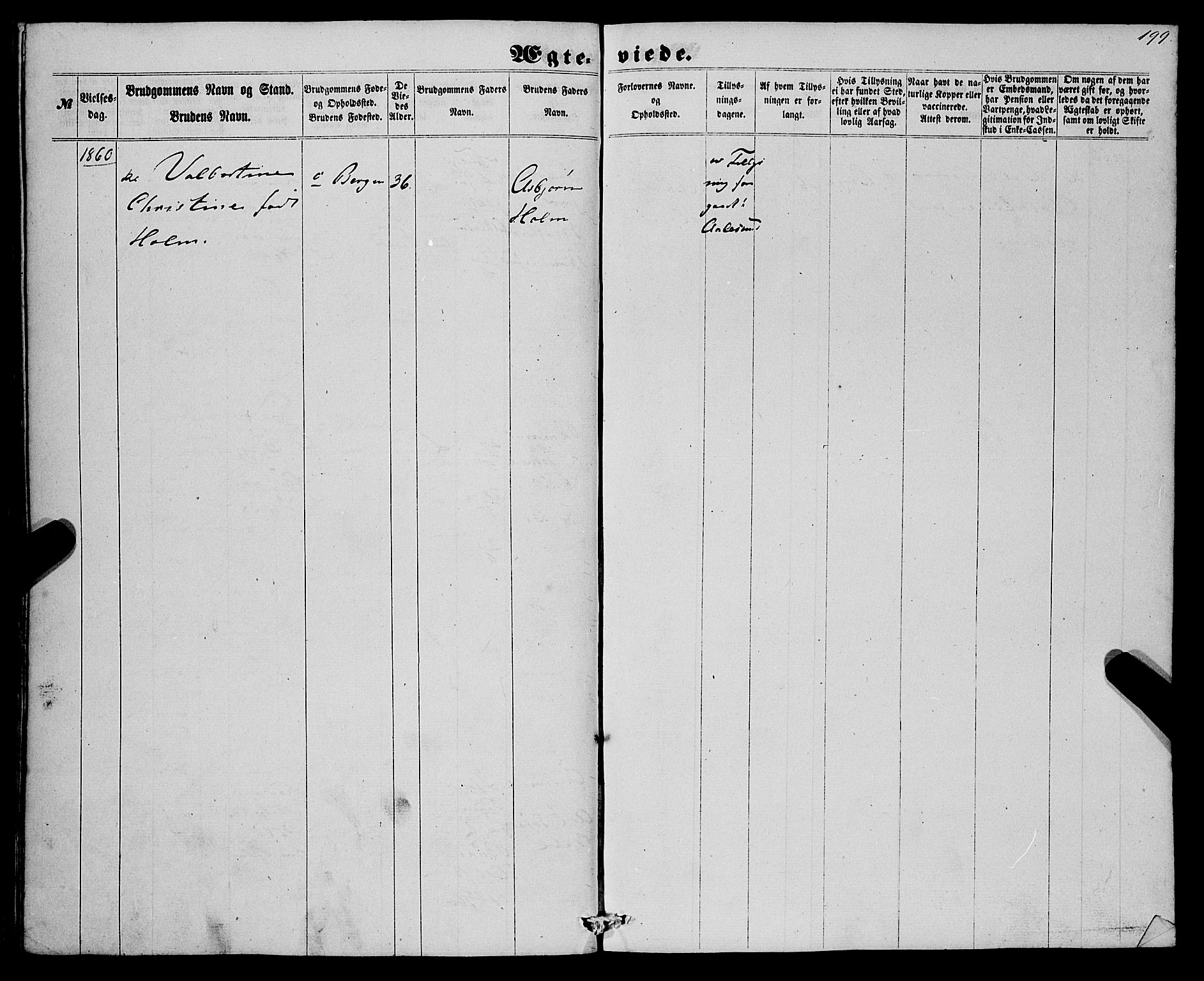 Eid sokneprestembete, AV/SAB-A-82301/H/Haa/Haaa/L0008: Parish register (official) no. A 8, 1858-1860, p. 199