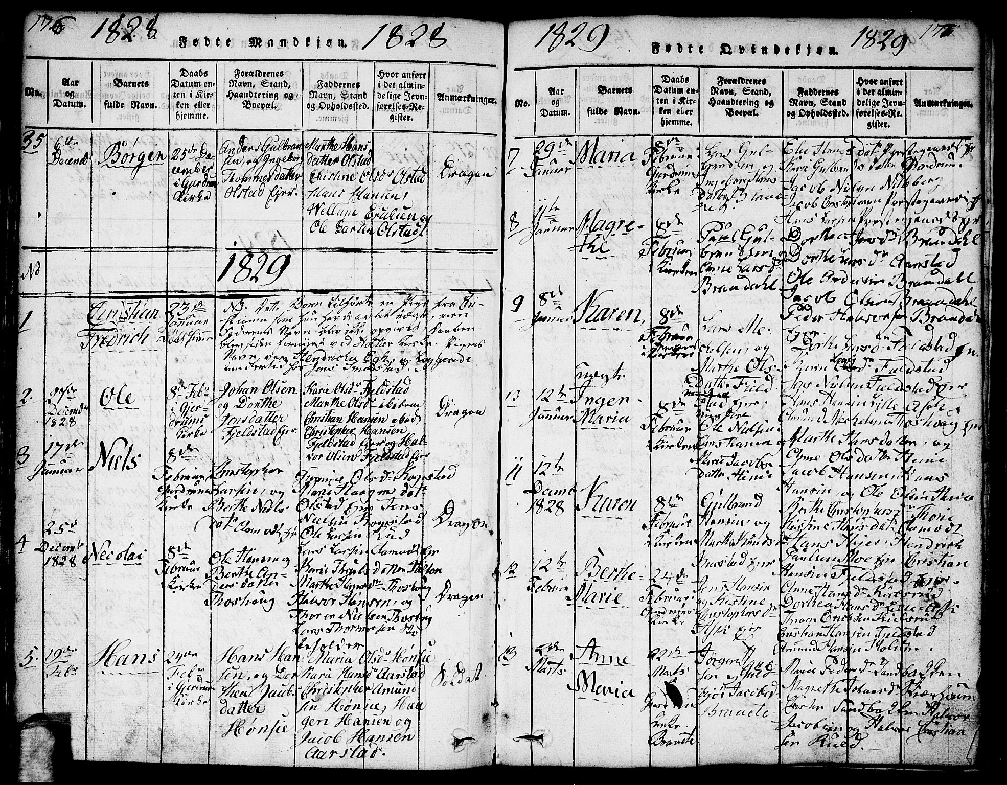 Gjerdrum prestekontor Kirkebøker, AV/SAO-A-10412b/F/Fa/L0004: Parish register (official) no. I 4, 1816-1836, p. 176-177