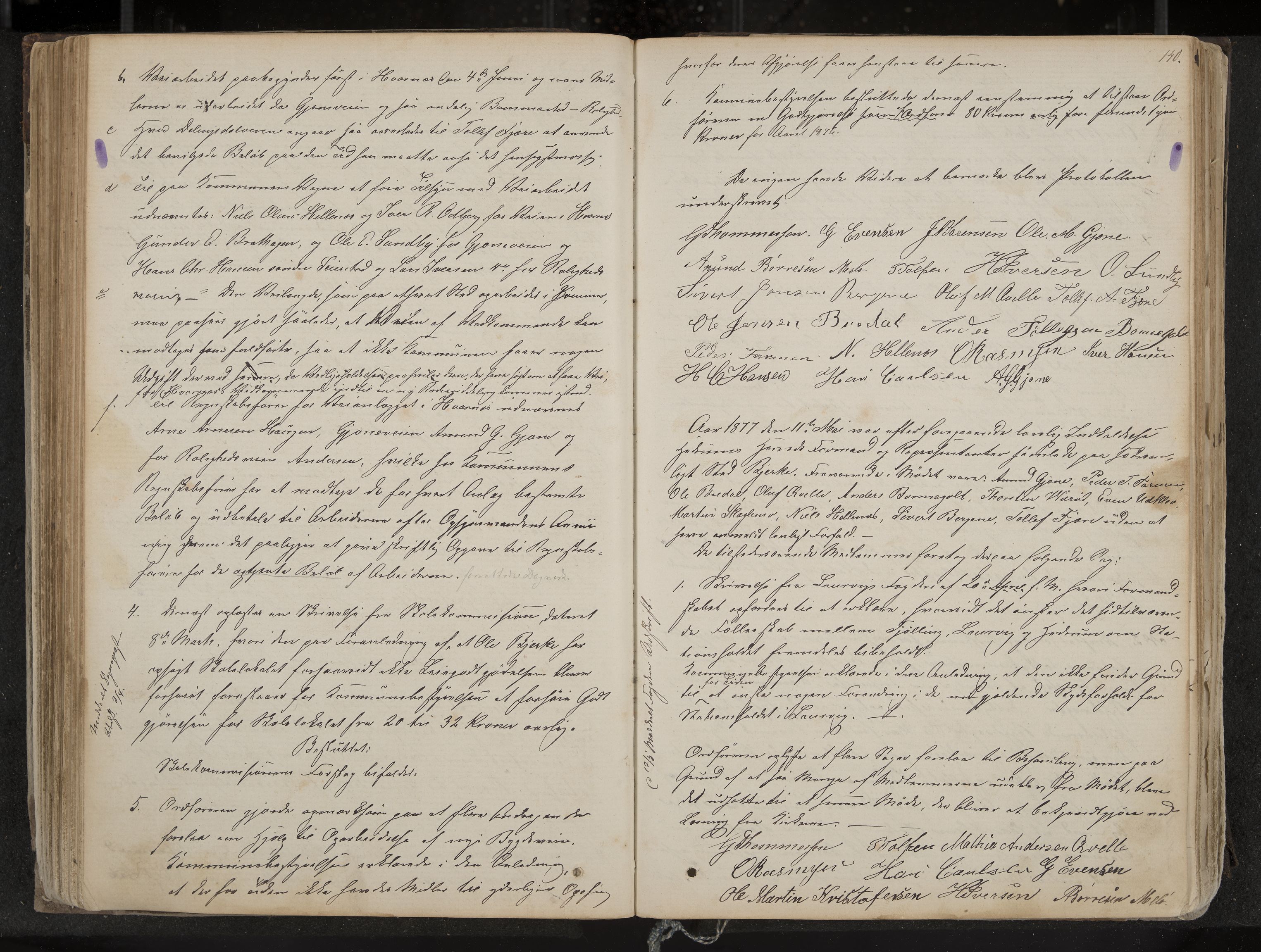 Hedrum formannskap og sentraladministrasjon, IKAK/0727021/A/Aa/L0003: Møtebok, 1867-1888, p. 140