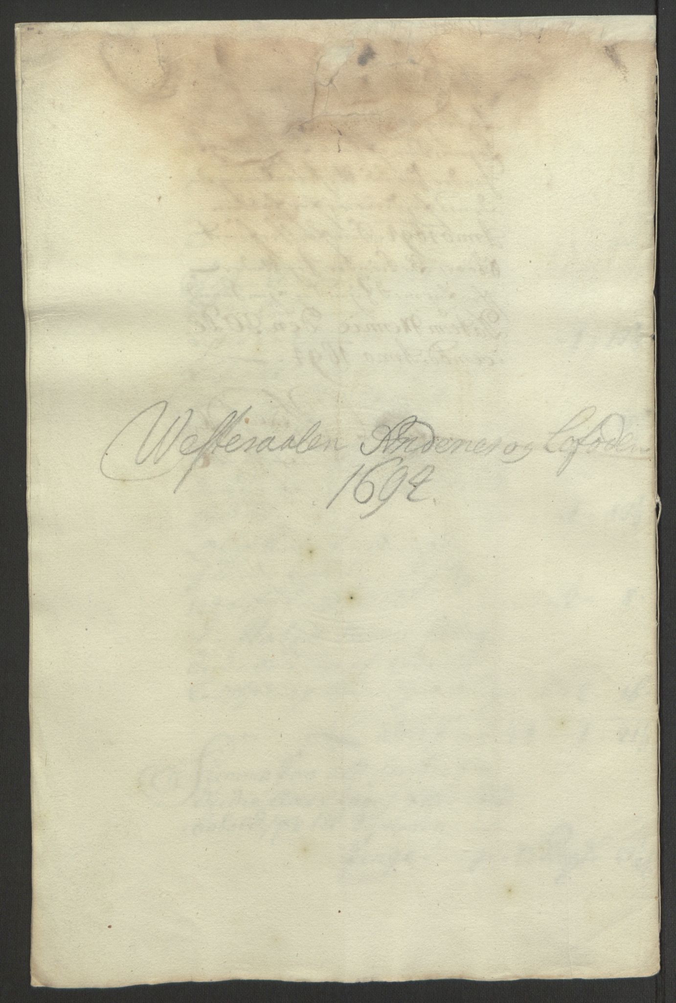 Rentekammeret inntil 1814, Reviderte regnskaper, Fogderegnskap, RA/EA-4092/R67/L4677: Fogderegnskap Vesterålen, Andenes og Lofoten, 1694-1695, p. 140