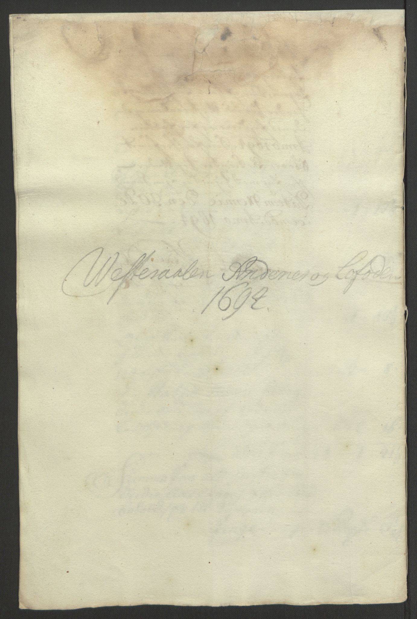 Rentekammeret inntil 1814, Reviderte regnskaper, Fogderegnskap, AV/RA-EA-4092/R67/L4677: Fogderegnskap Vesterålen, Andenes og Lofoten, 1694-1695, p. 140