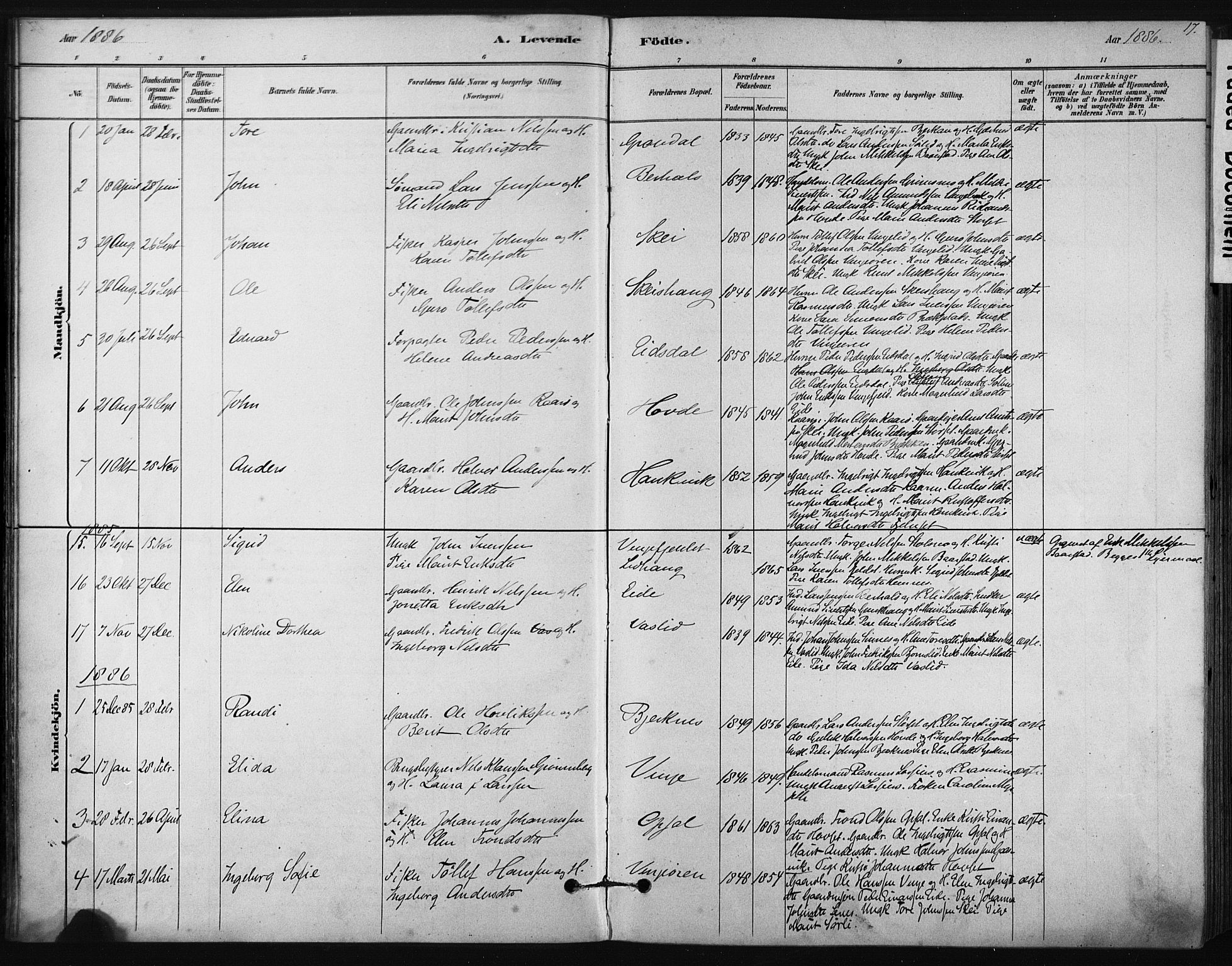 Ministerialprotokoller, klokkerbøker og fødselsregistre - Sør-Trøndelag, SAT/A-1456/631/L0512: Parish register (official) no. 631A01, 1879-1912, p. 17