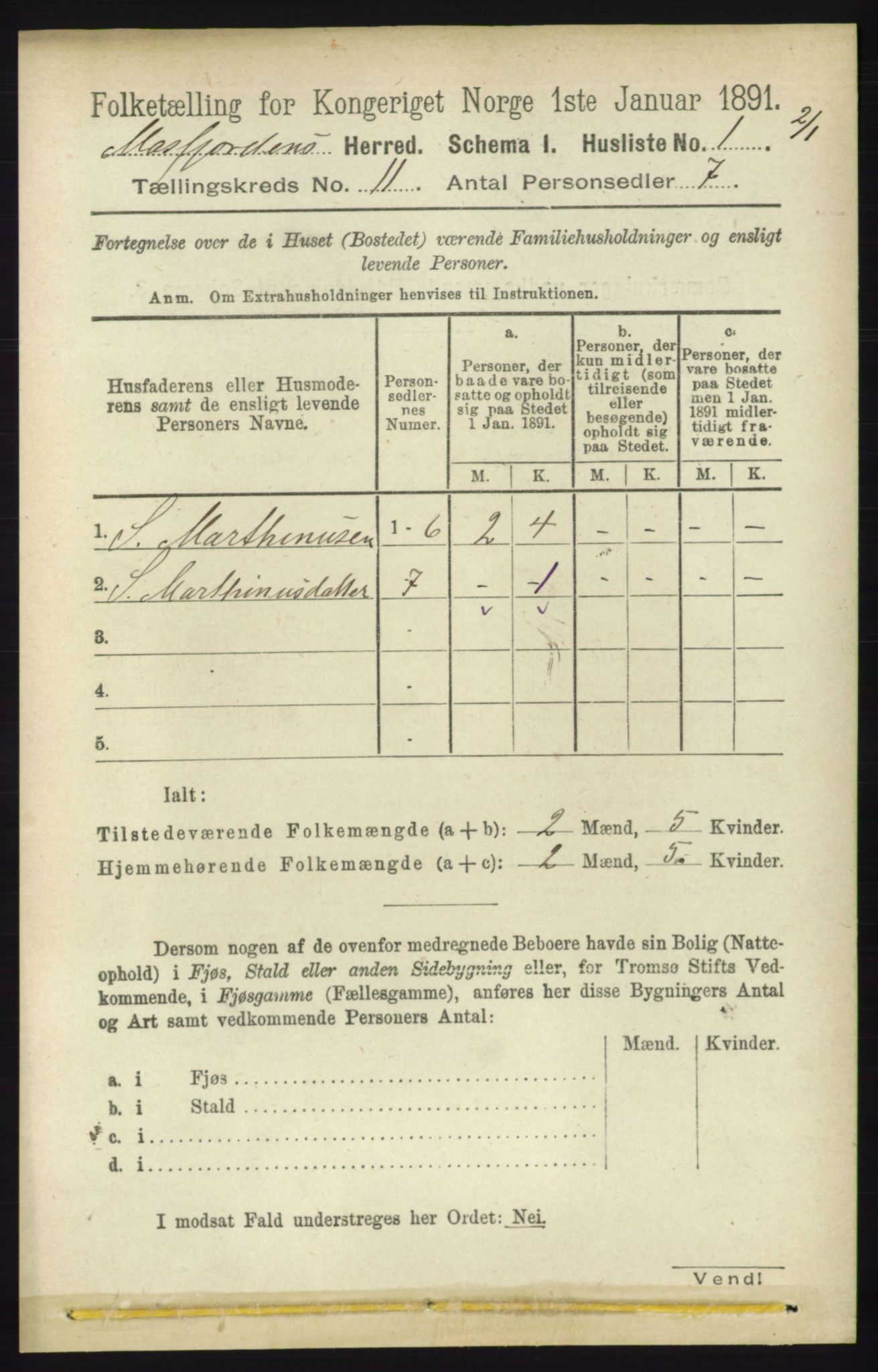 RA, 1891 census for 1266 Masfjorden, 1891, p. 2243